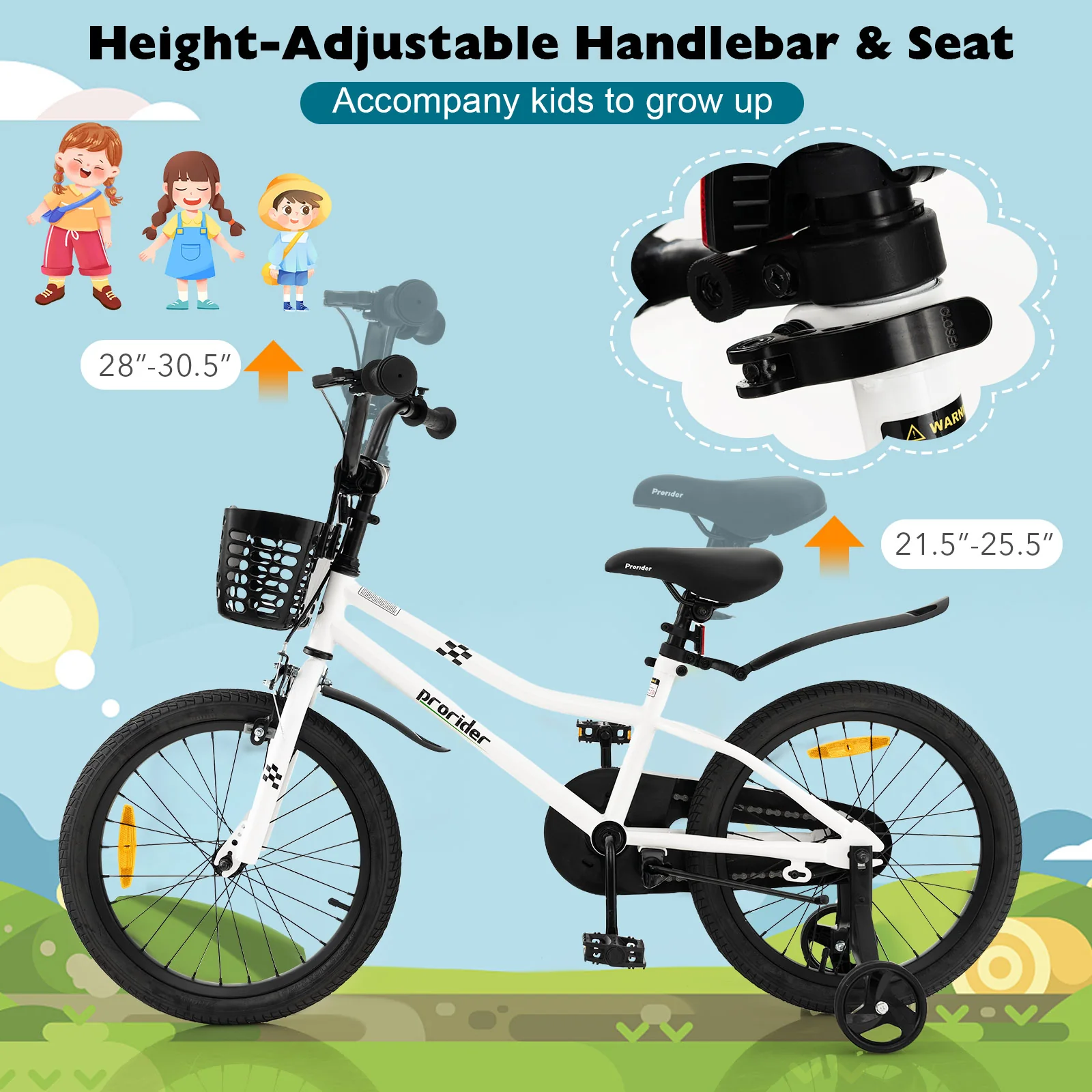 18 Feet Kids Bike with Removable Training Wheels - Image 31