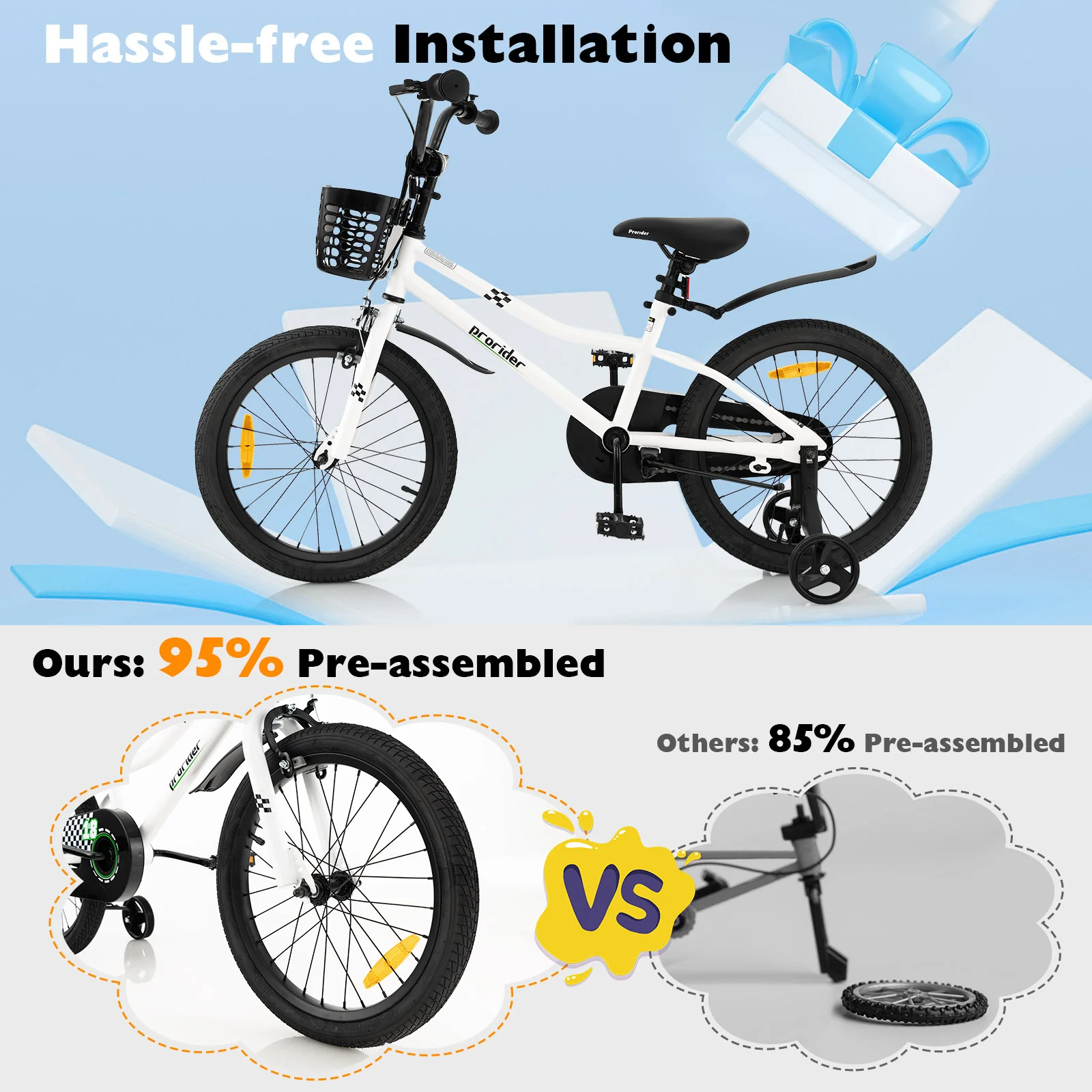 18 Feet Kids Bike with Removable Training Wheels - Image 32