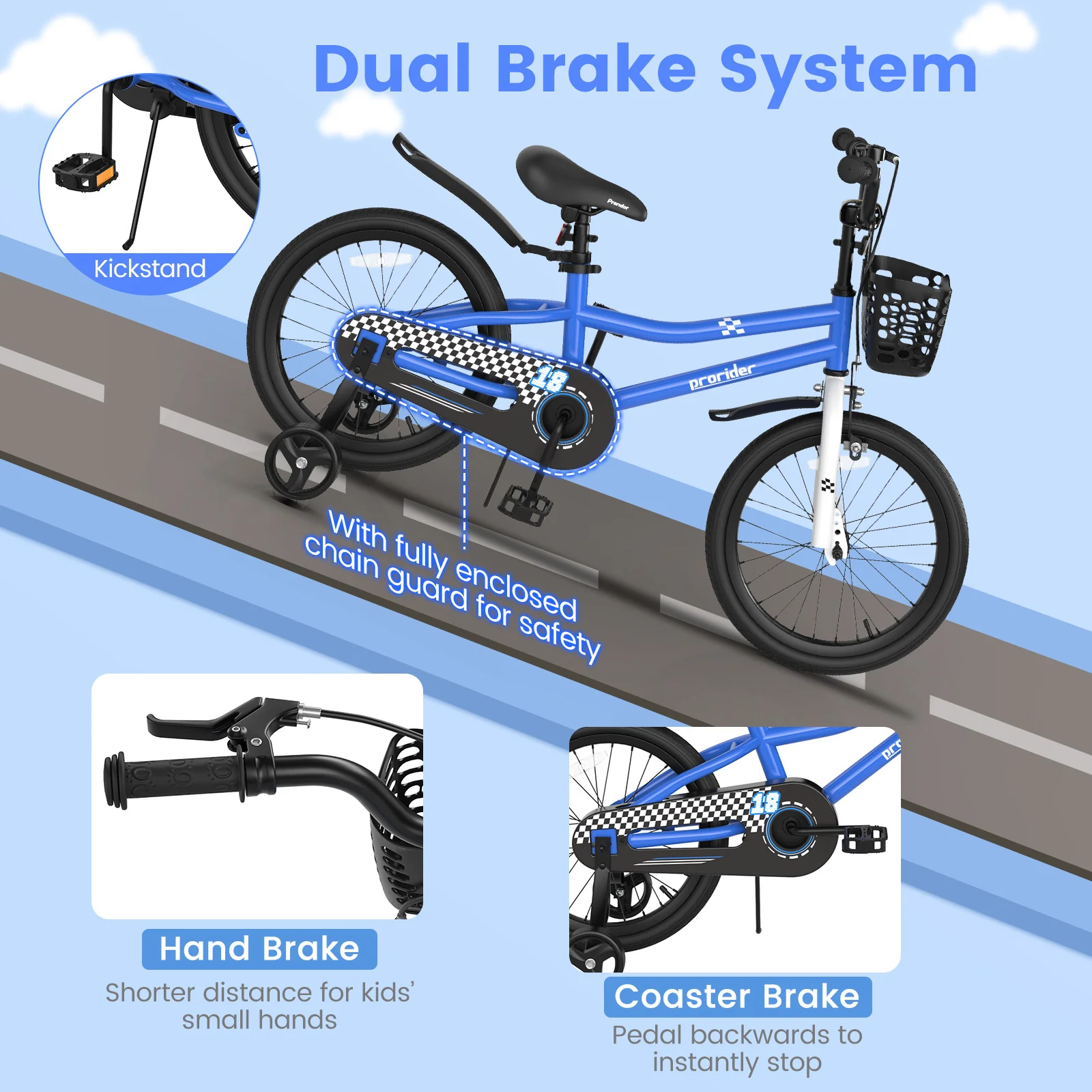 18 Feet Kids Bike with Removable Training Wheels - Image 39