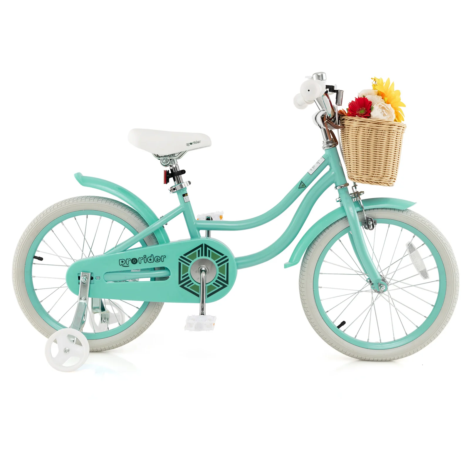 18-Inch Kids Bike with Training Wheels and Adjustable Handlebar Seat - Image 12