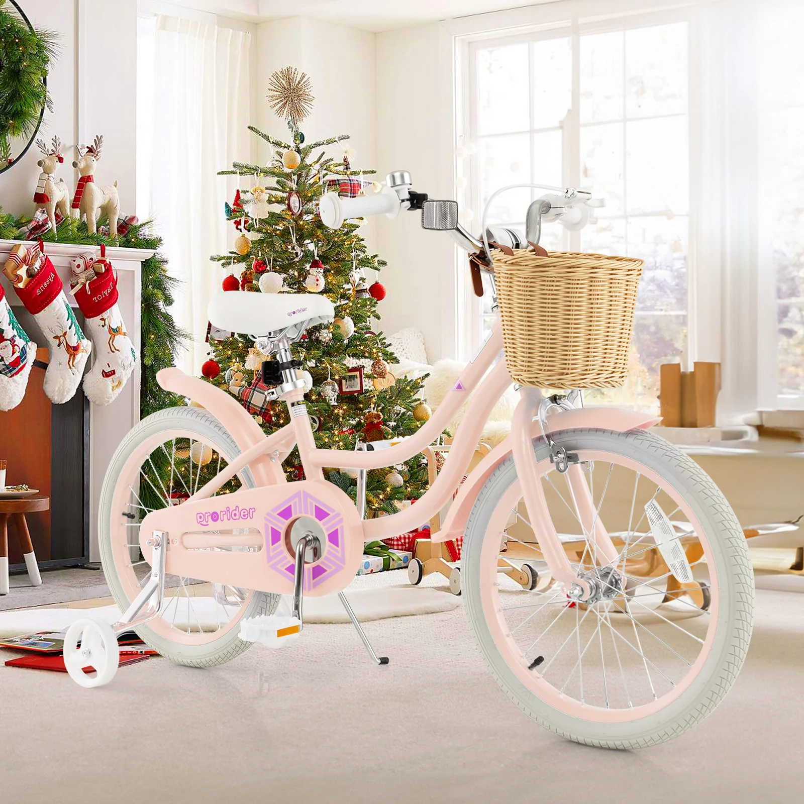 18-Inch Kids Bike with Training Wheels and Adjustable Handlebar Seat - Image 17