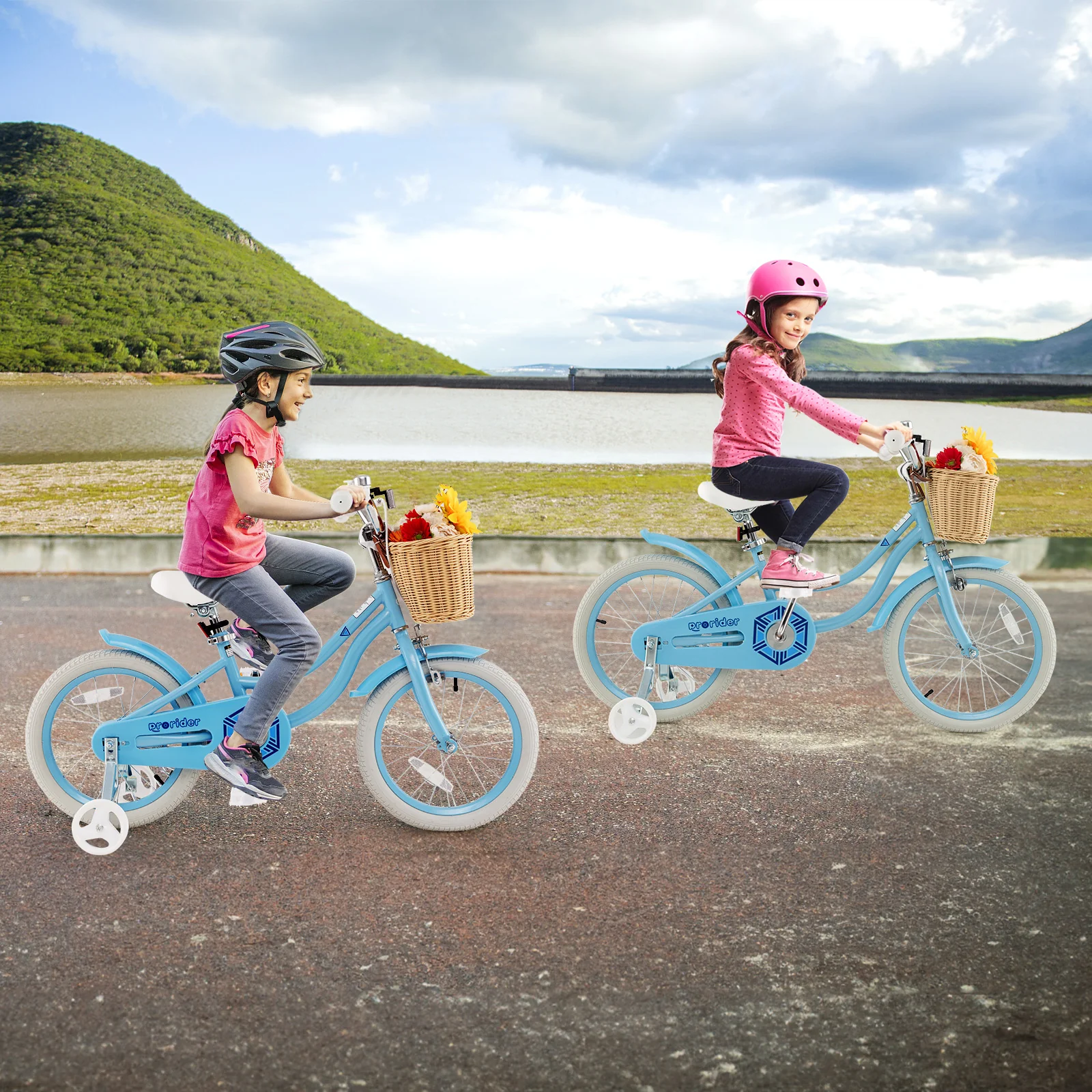 18-Inch Kids Bike with Training Wheels and Adjustable Handlebar Seat - Image 2