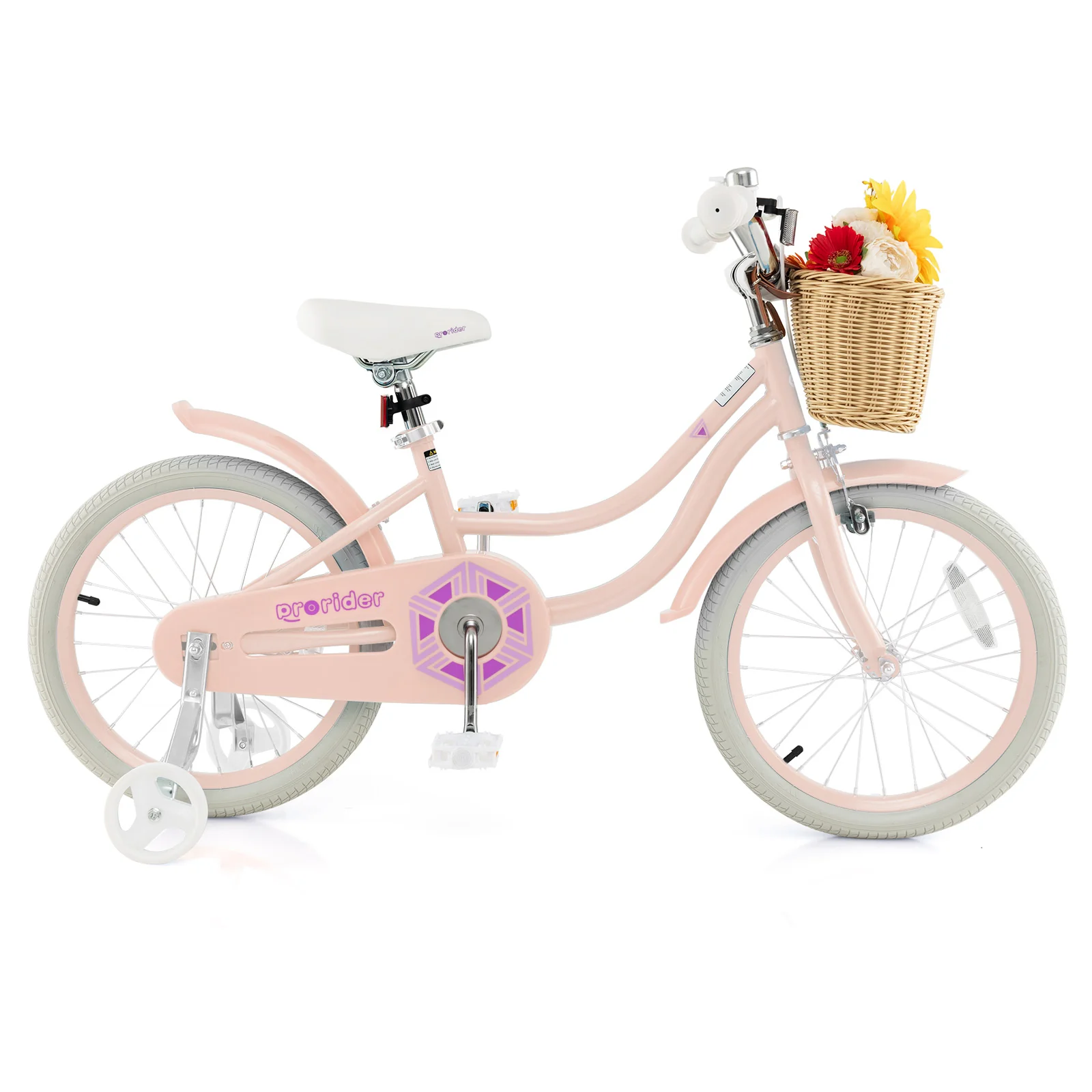 18-Inch Kids Bike with Training Wheels and Adjustable Handlebar Seat - Image 20