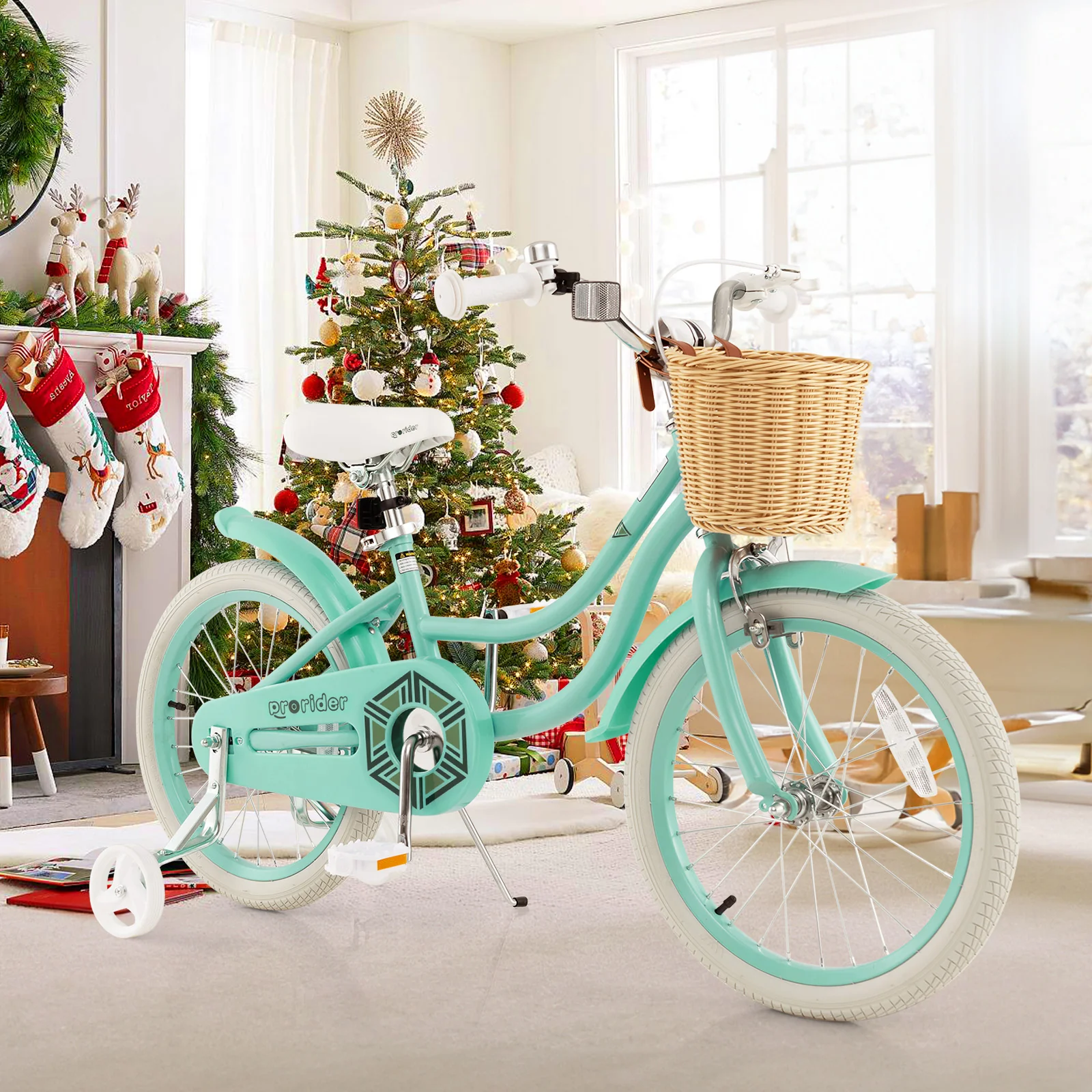 18-Inch Kids Bike with Training Wheels and Adjustable Handlebar Seat - Image 9