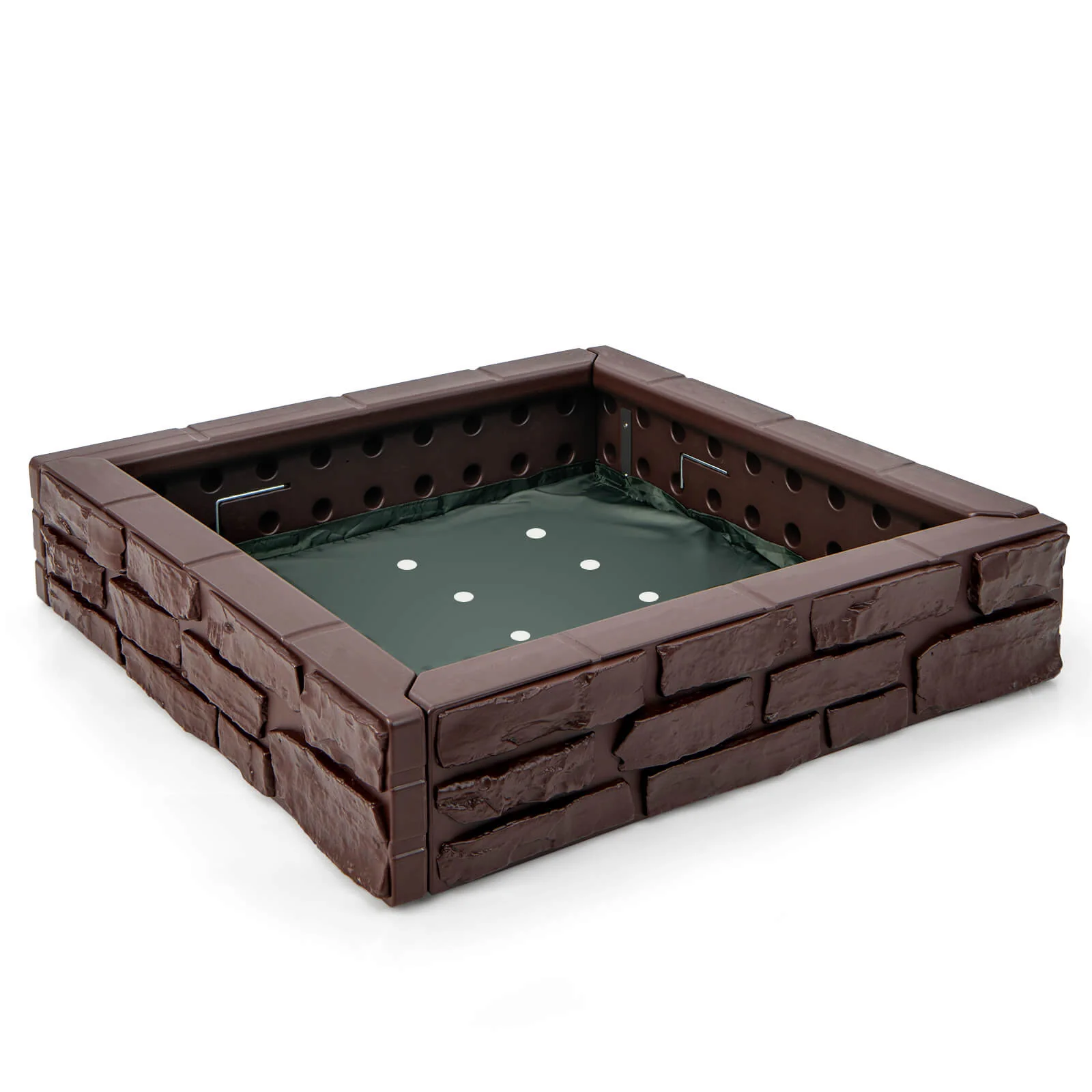 2-In-1 HDPE Kids Sandbox with Cover and Bottom Liner - Image 3