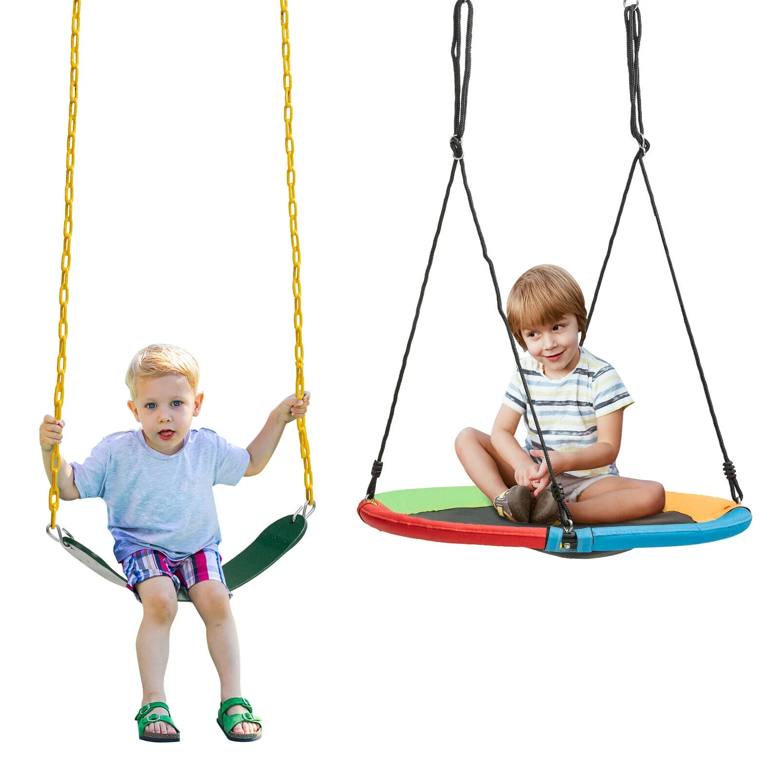 2-Pack Swing Set Swing Seat Replacement and Saucer Tree Swing (Without Stand) - Image 4