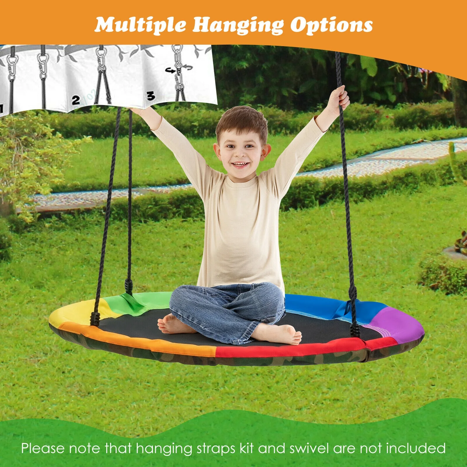 2-Pack Swing Set Swing Seat Replacement and Saucer Tree Swing (Without Stand) - Image 6