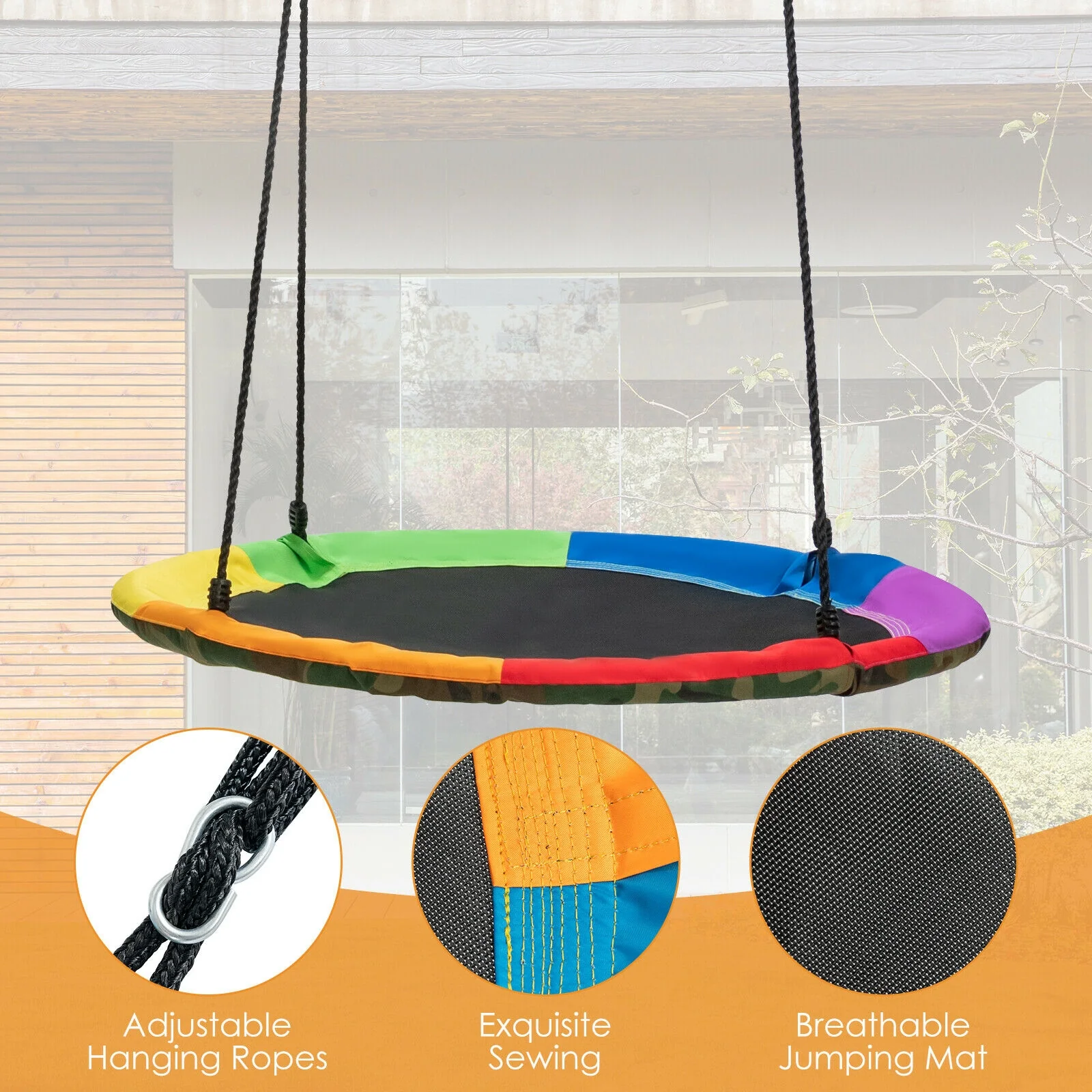 2-Pack Swing Set Swing Seat Replacement and Saucer Tree Swing (Without Stand) - Image 7