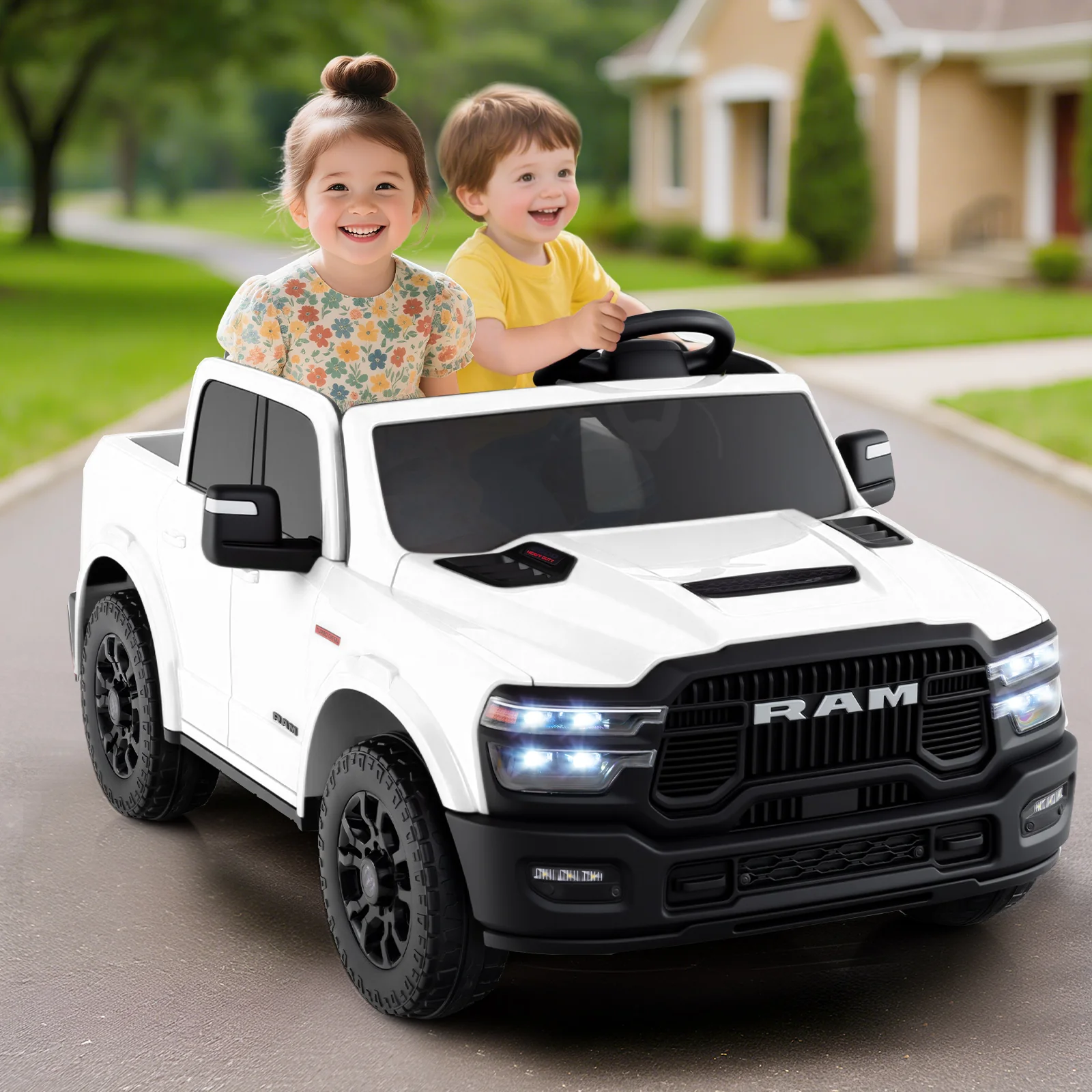 2 Seater 24V Ride on Toy for Big Kids Licensed Ram Truck with Remote and Music - Image 17