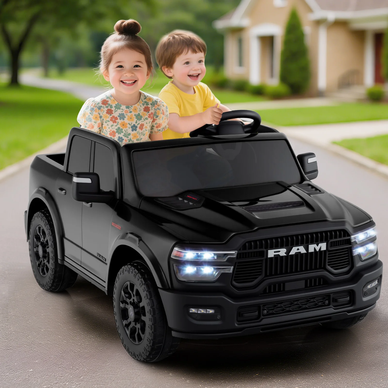2 Seater 24V Ride on Toy for Big Kids Licensed Ram Truck with Remote and Music - Image 25