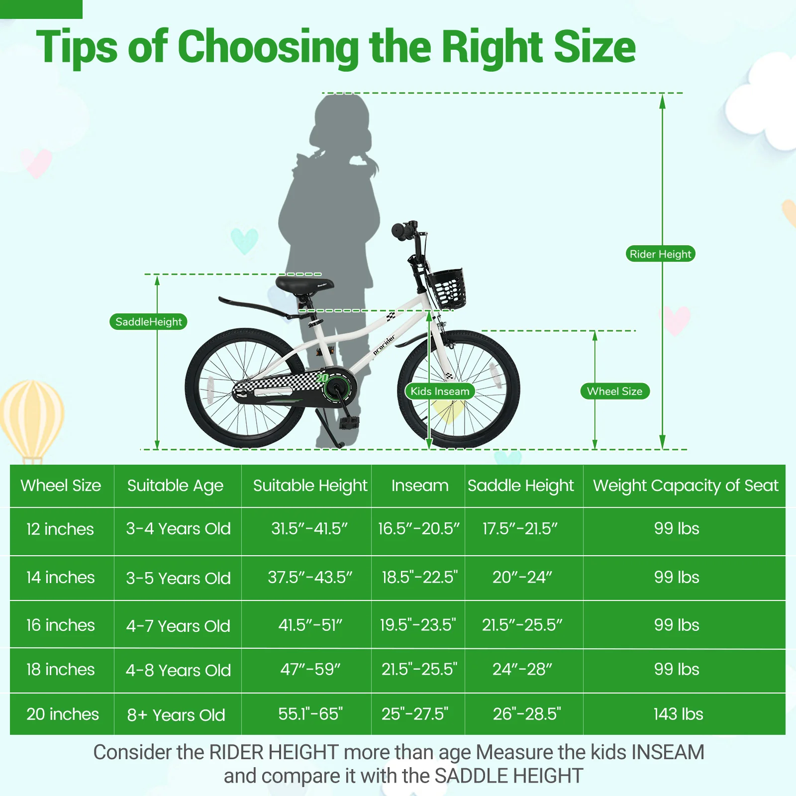 20 Inch Kids Bike Adjustable with Kickstand and Storage Basket for Aged 8+ Years - Image 20