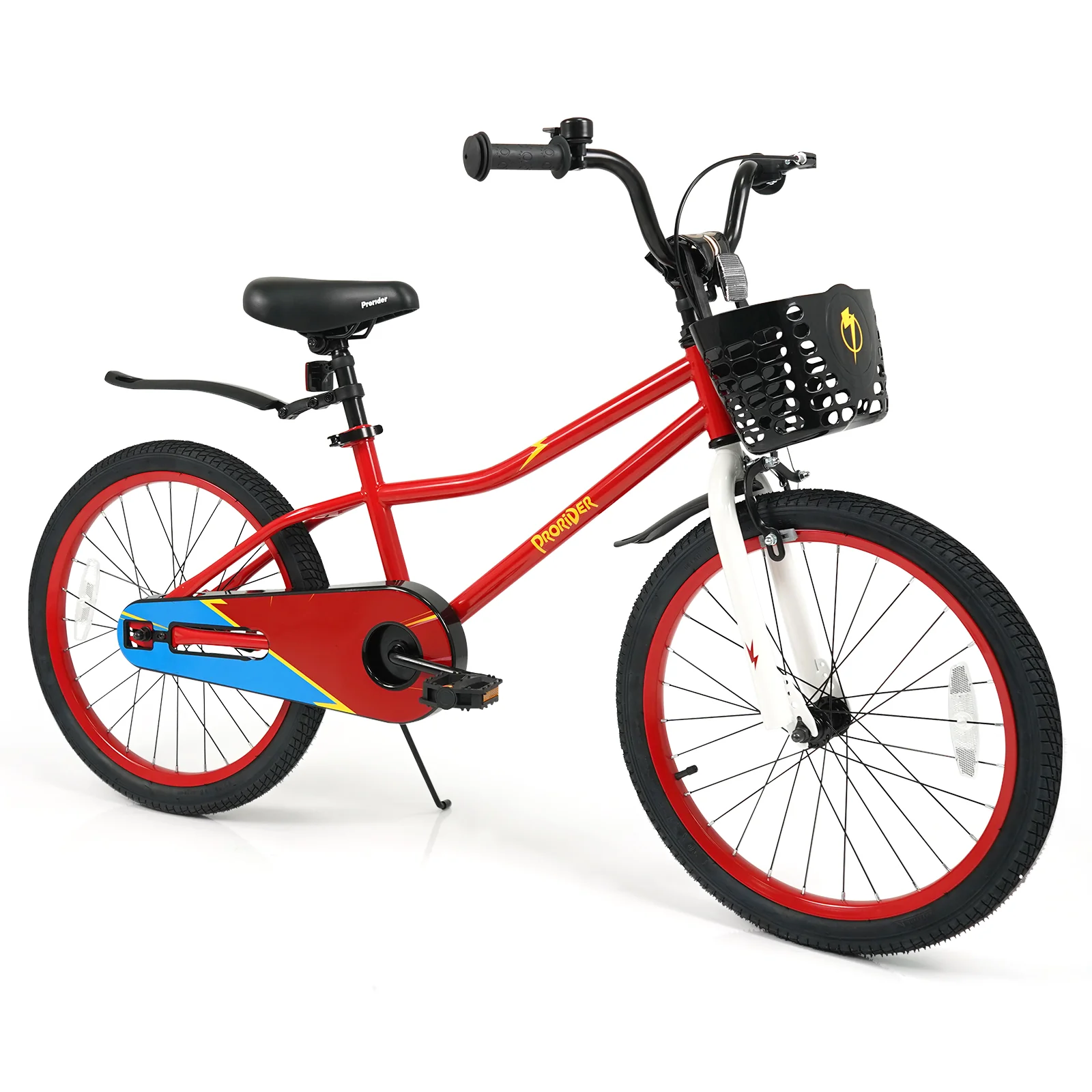 20 Inch Kids Bike Adjustable with Kickstand and Storage Basket for Aged 8+ Years - Image 3