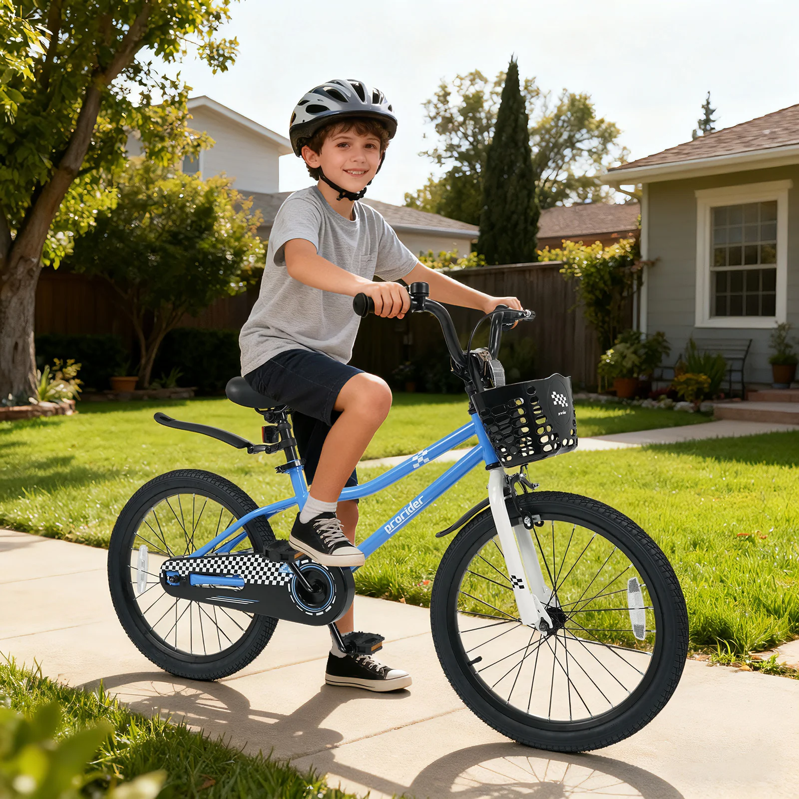 20 Inch Kids Bike Adjustable with Kickstand and Storage Basket for Aged 8+ Years - Image 9