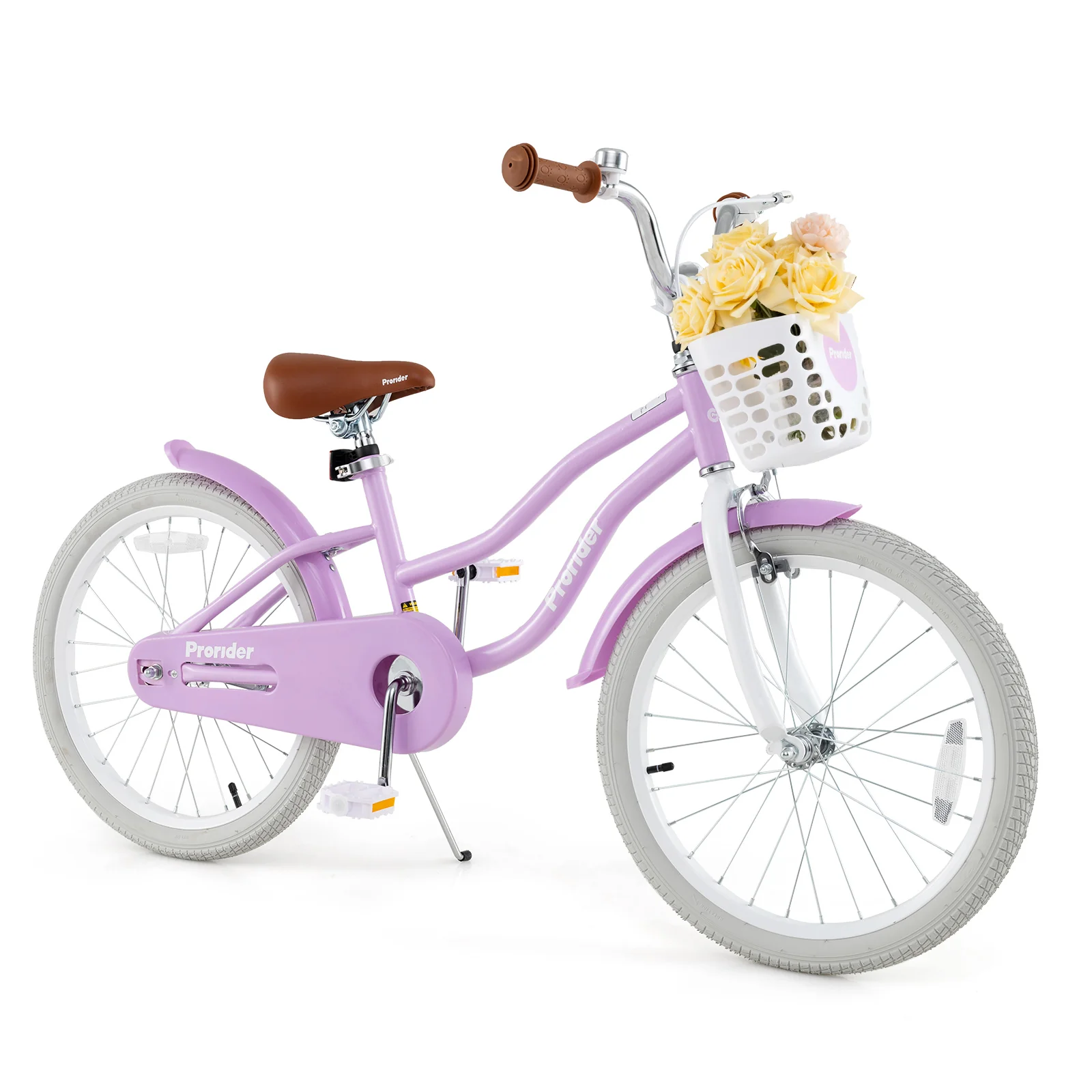 20 Inch Kids Bike with Helmet Protective Set Purple - Image 2