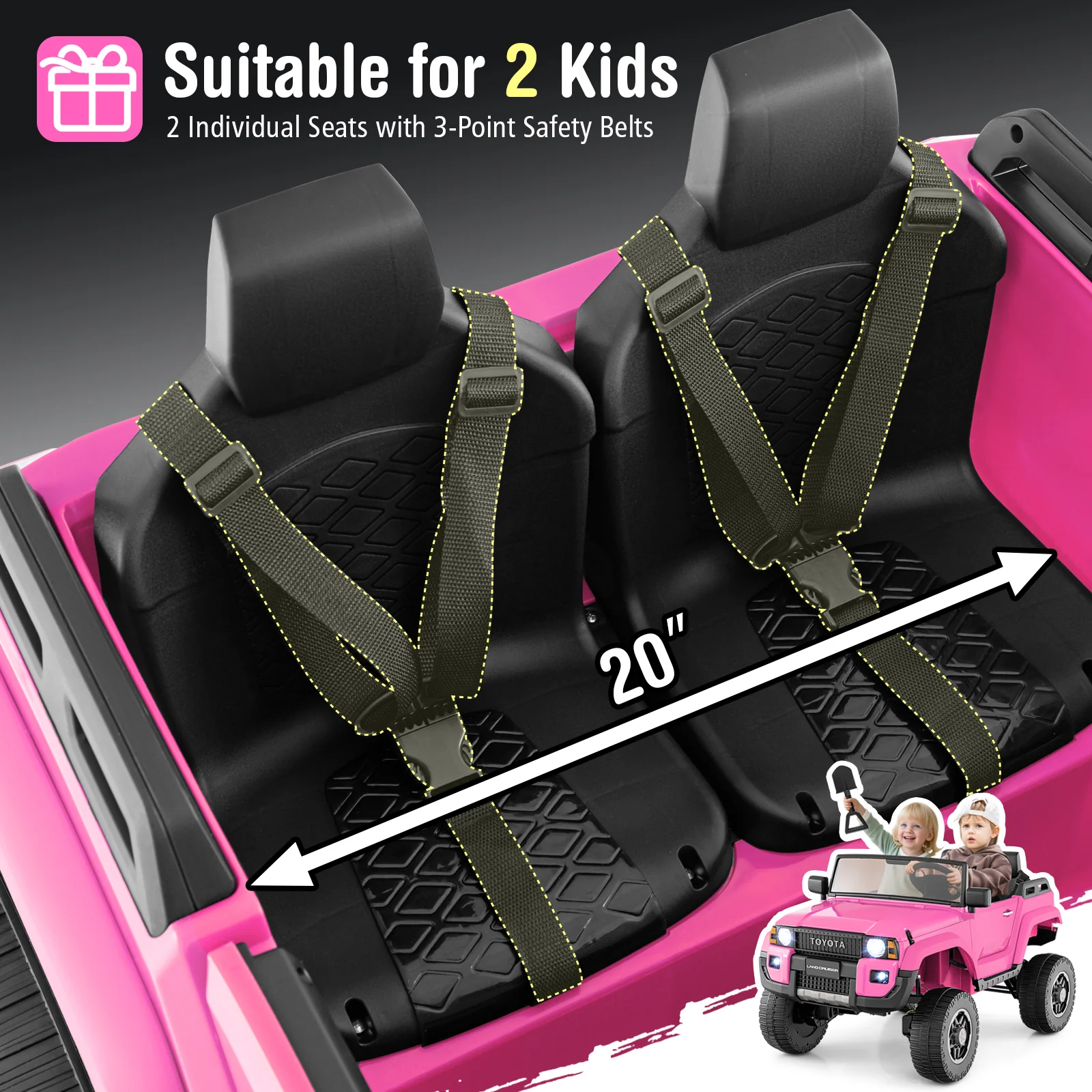 24V 2 Seater Ride on Car 4WD/2WD Switchable for Kids with Remote for Ages 3+ - Image 30