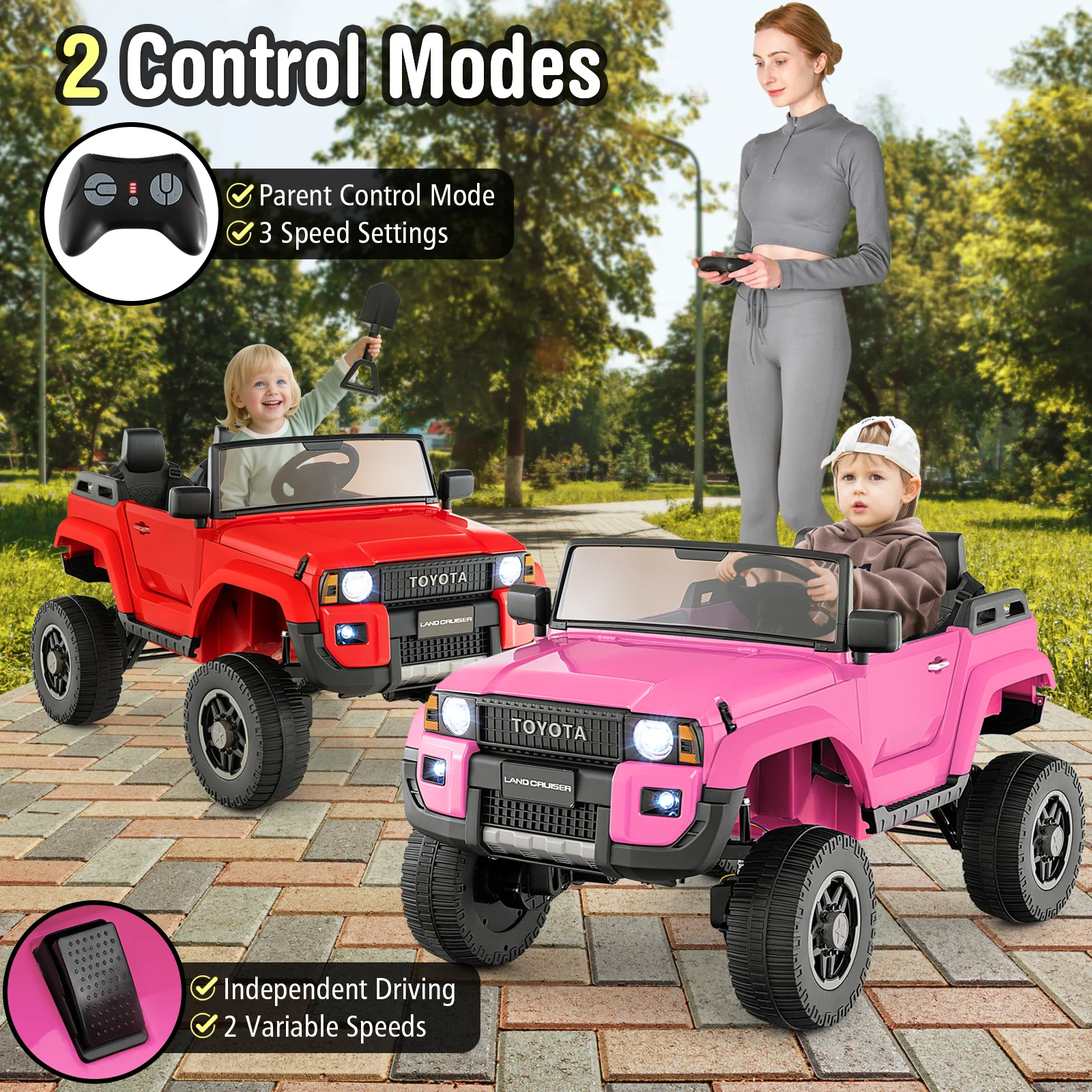 24V 2 Seater Ride on Car 4WD/2WD Switchable for Kids with Remote for Ages 3+ - Image 32