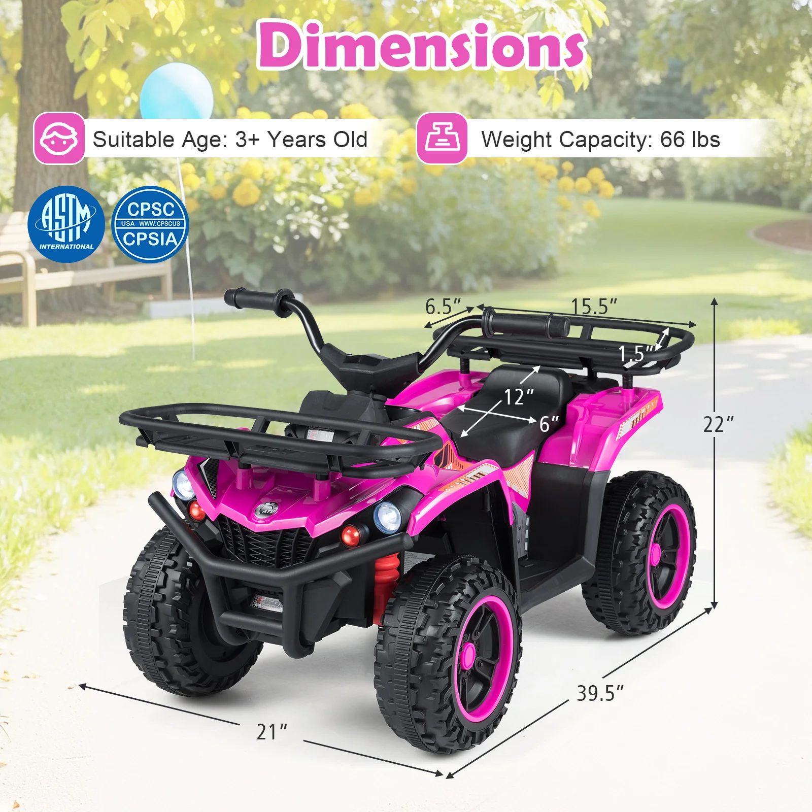 24V Electric Ride On Quad with LED Headlights - Image 13