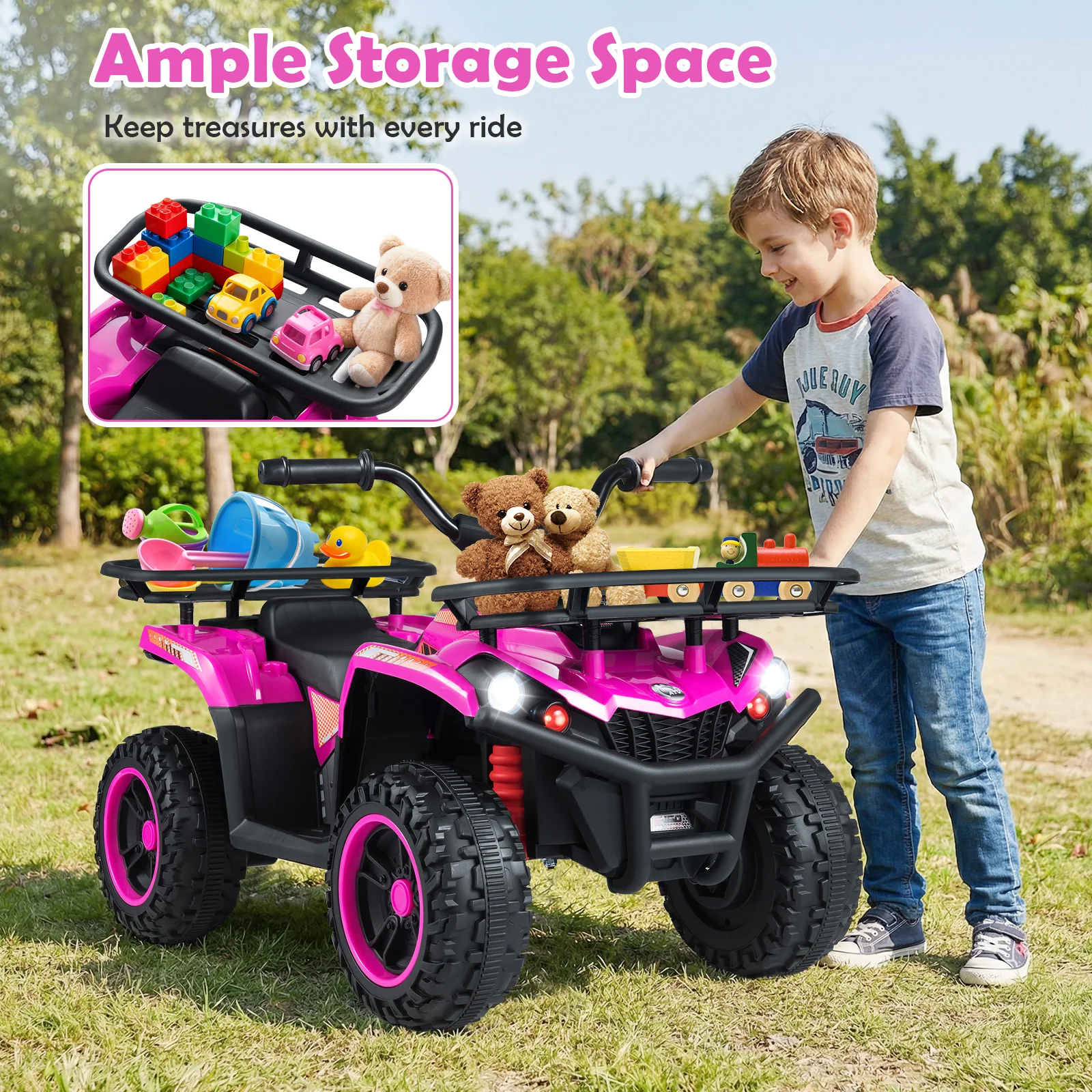24V Electric Ride On Quad with LED Headlights - Image 16