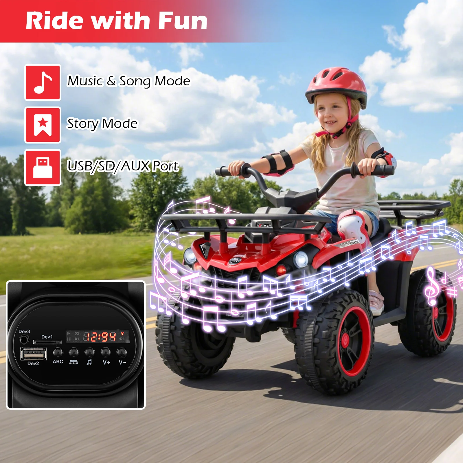24V Electric Ride On Quad with LED Headlights - Image 30