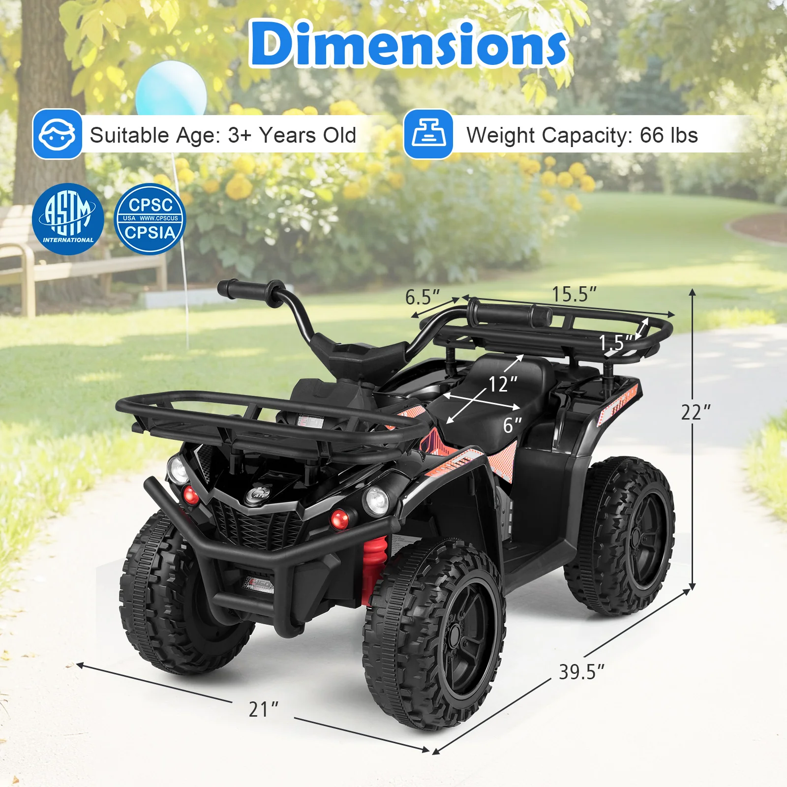 24V Electric Ride On Quad with LED Headlights - Image 5