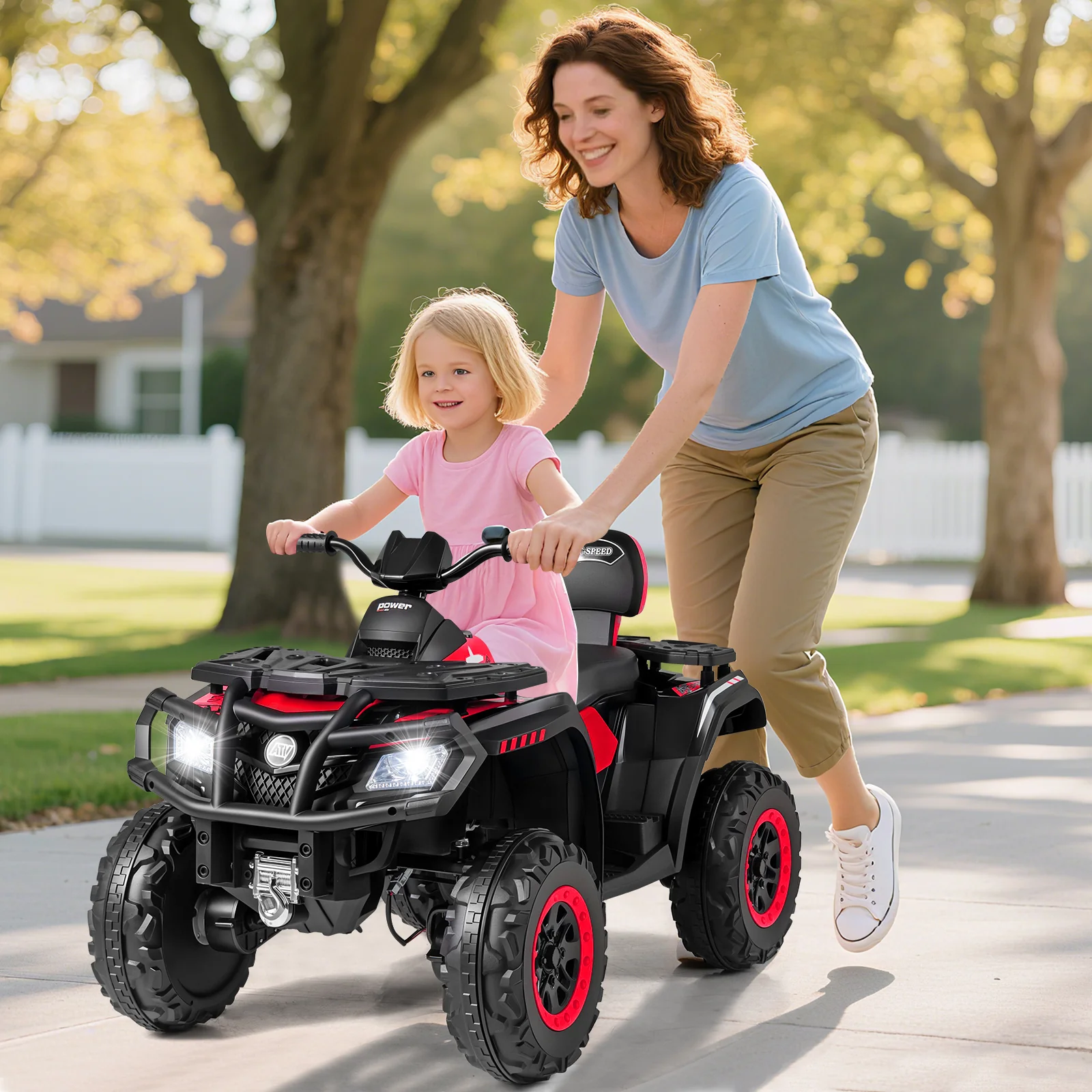 24V Kids ATV 2-Seater with 4 Motors with LED Lights and Music - Image 18