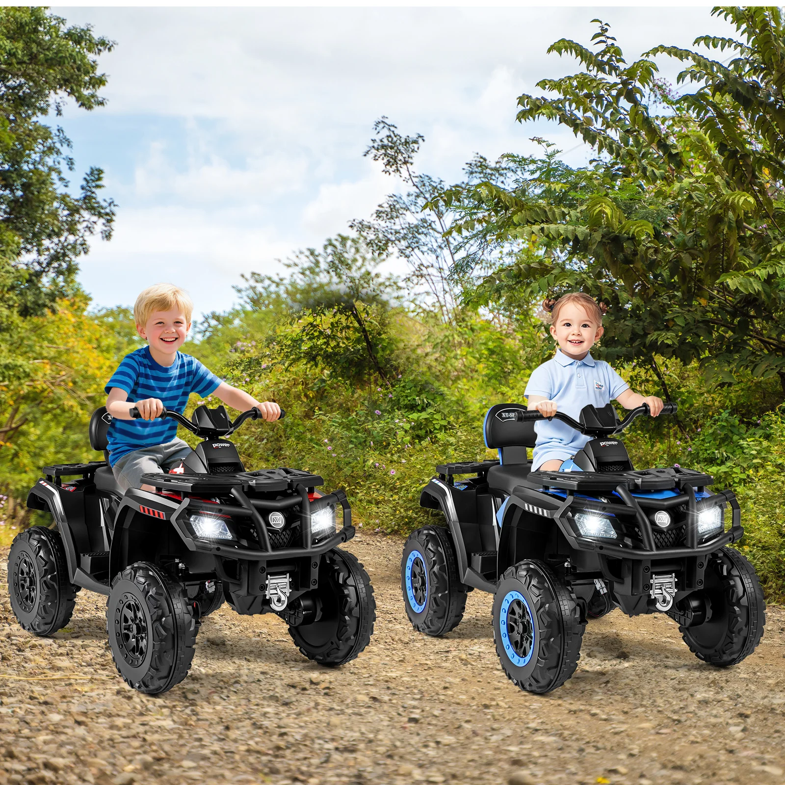 24V Kids ATV 2-Seater with 4 Motors with LED Lights and Music - Image 2
