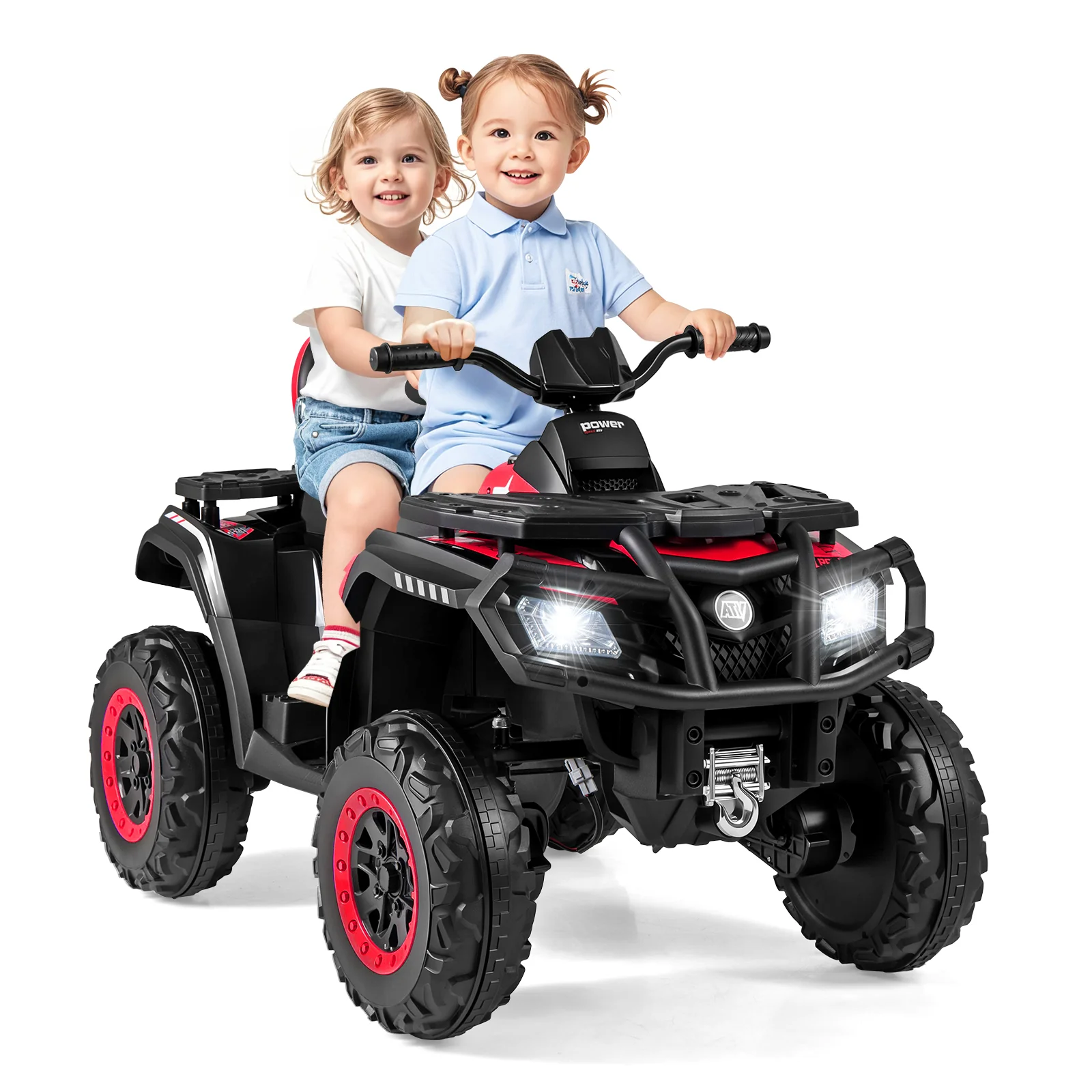 24V Kids ATV 2-Seater with 4 Motors with LED Lights and Music - Image 20