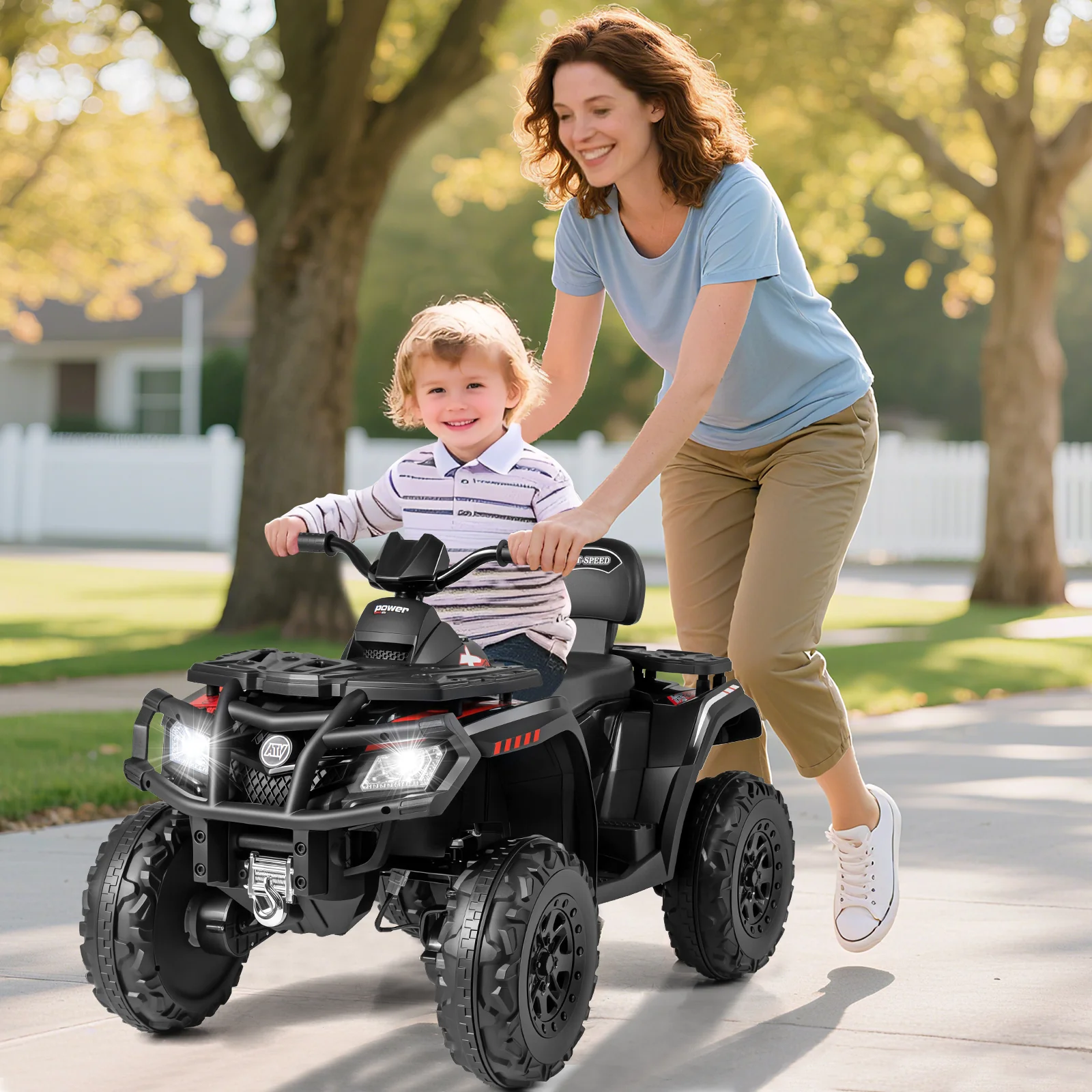 24V Kids ATV 2-Seater with 4 Motors with LED Lights and Music - Image 25