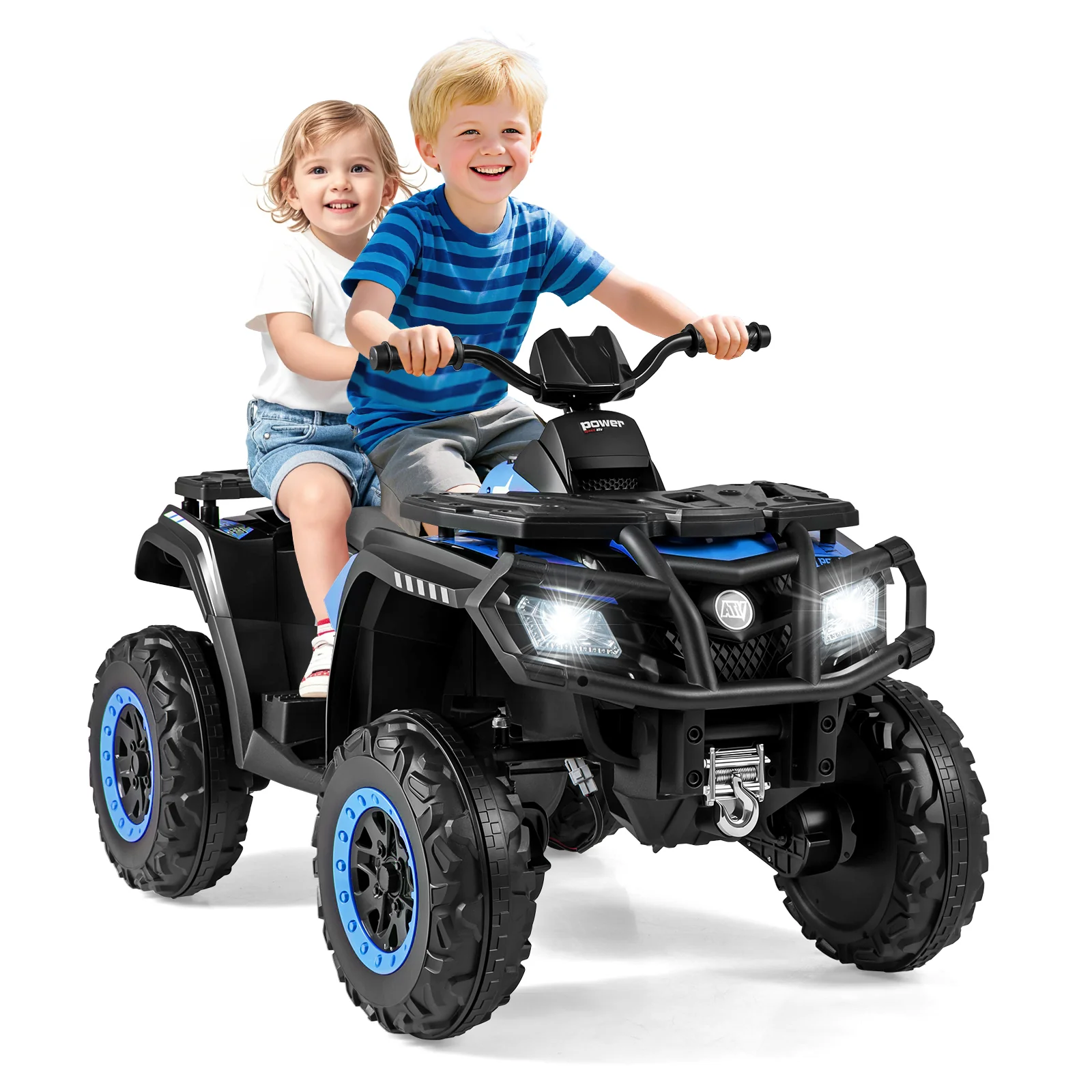 24V Kids ATV 2-Seater with 4 Motors with LED Lights and Music - Image 4