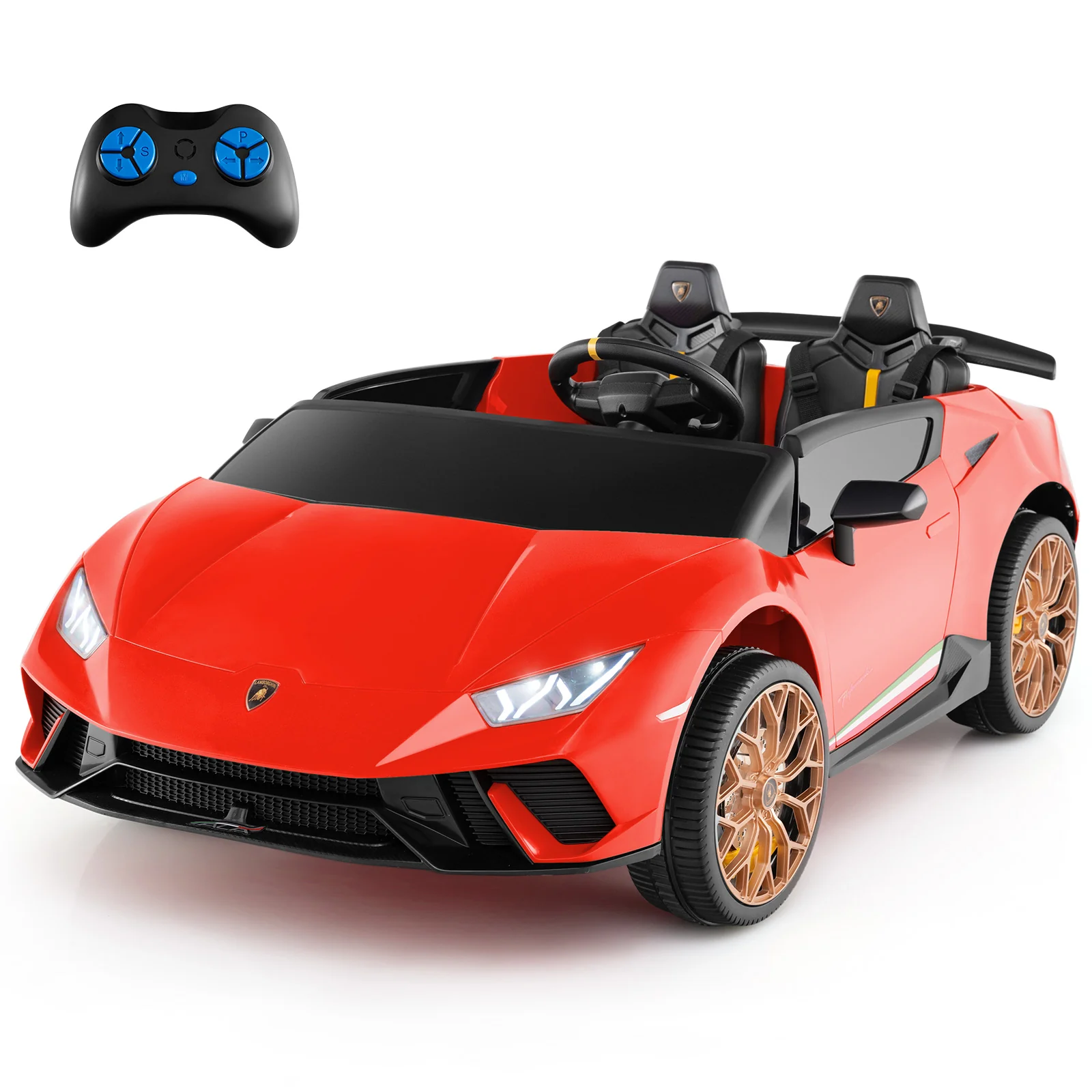 24V Ride-on Car for Kids 4WD 2-Seater Licensed Lamborghini Electric Vehicles with Music - Image 11