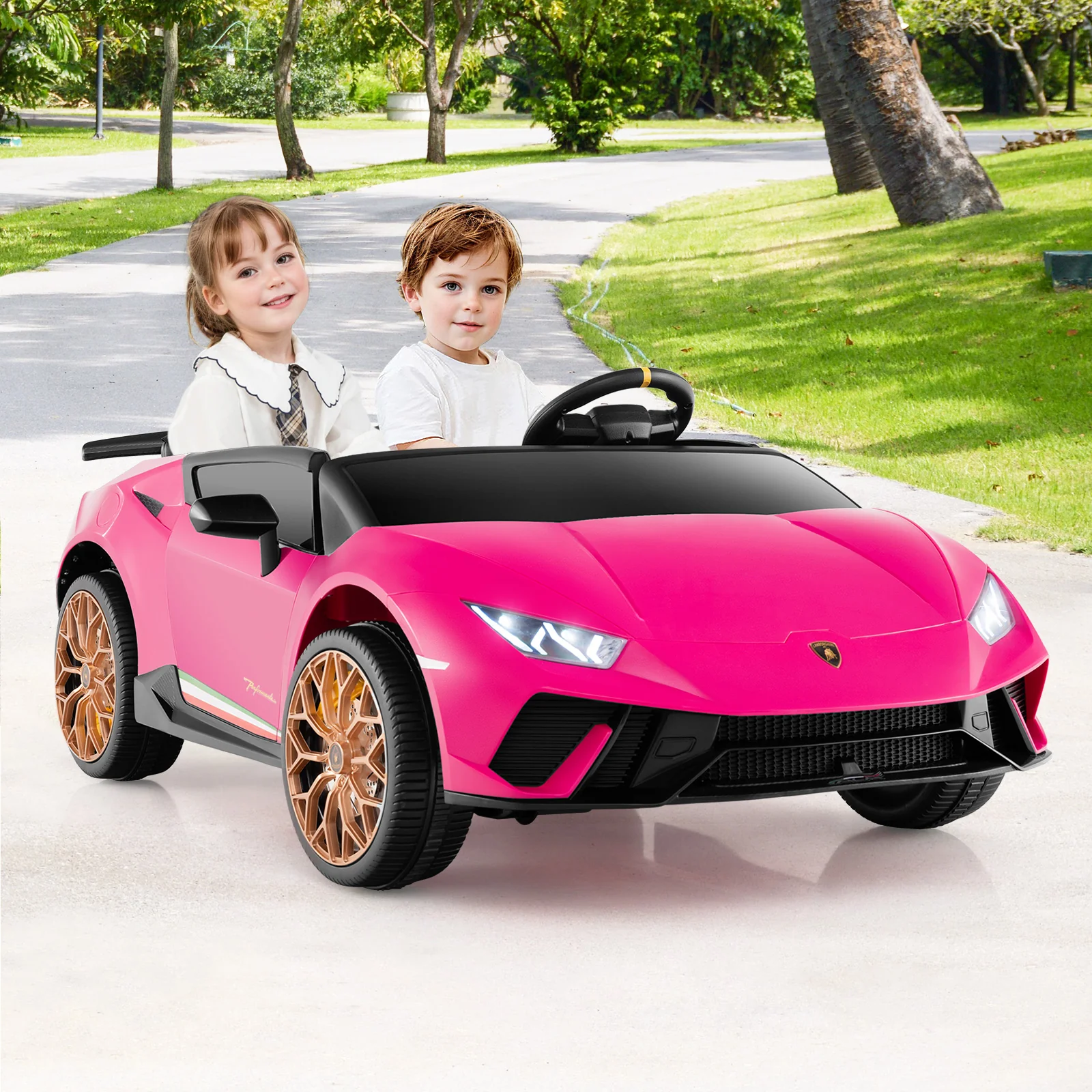 24V Ride-on Car for Kids 4WD 2-Seater Licensed Lamborghini Electric Vehicles with Music - Image 17