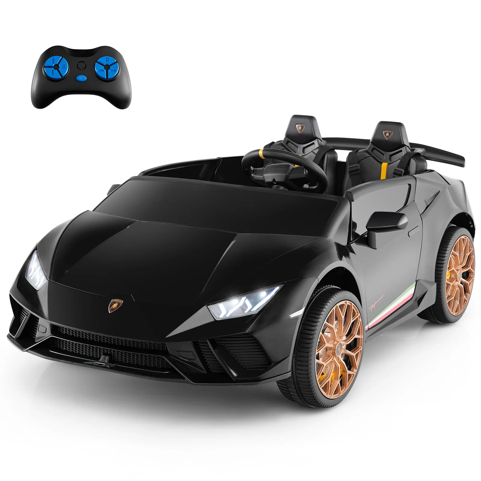 24V Ride-on Car for Kids 4WD 2-Seater Licensed Lamborghini Electric Vehicles with Music - Image 5