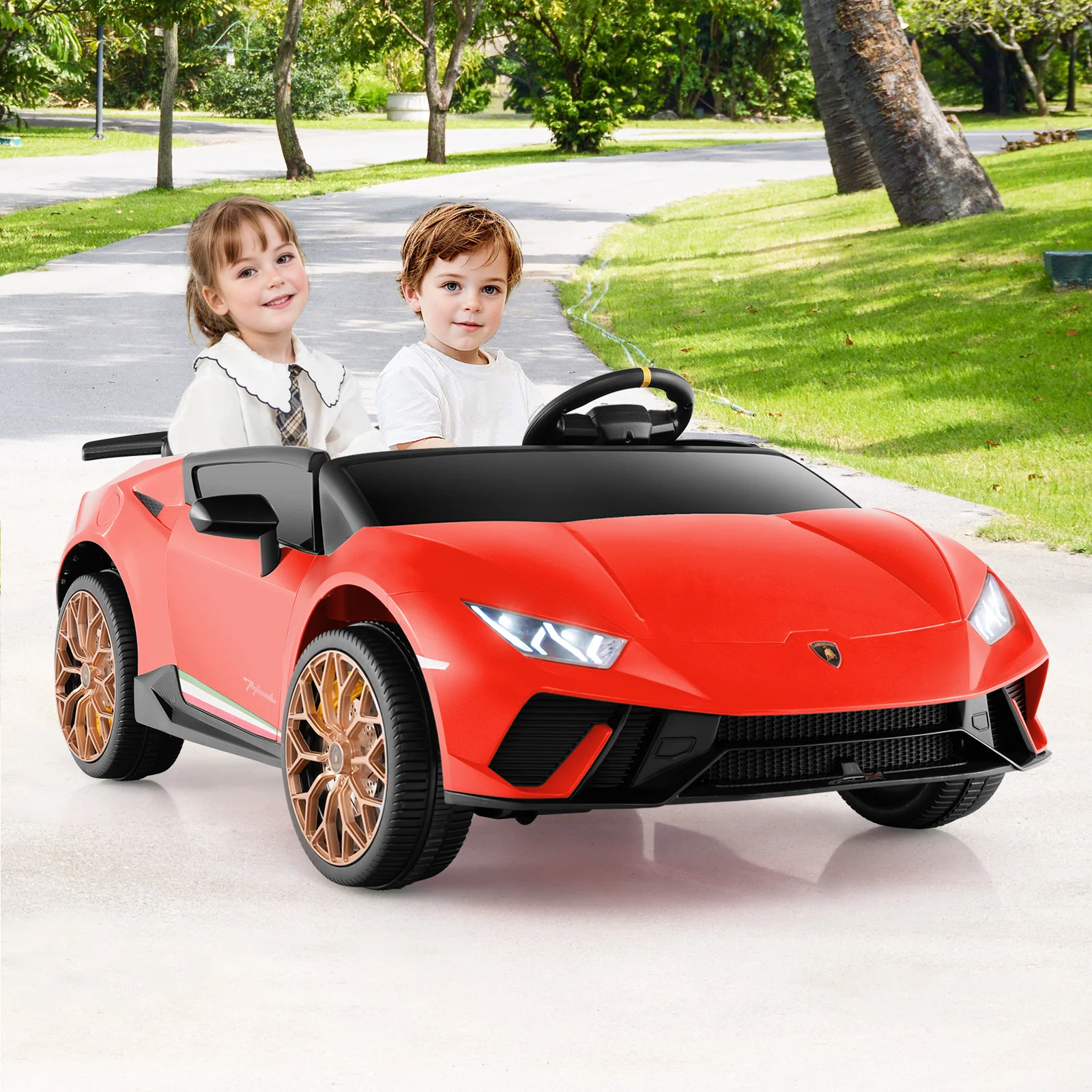 24V Ride-on Car for Kids 4WD 2-Seater Licensed Lamborghini Electric Vehicles with Music - Image 9