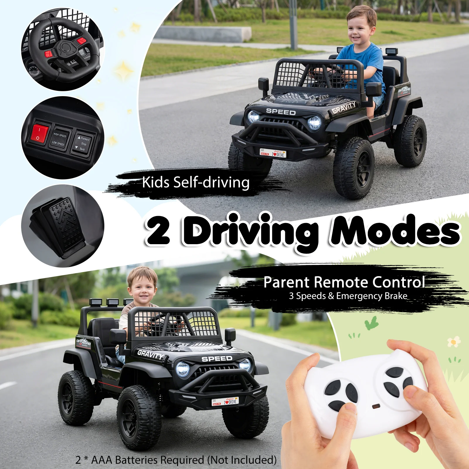 24V Ride On Car for Kids with Parent Remote Control and Music - Image 14