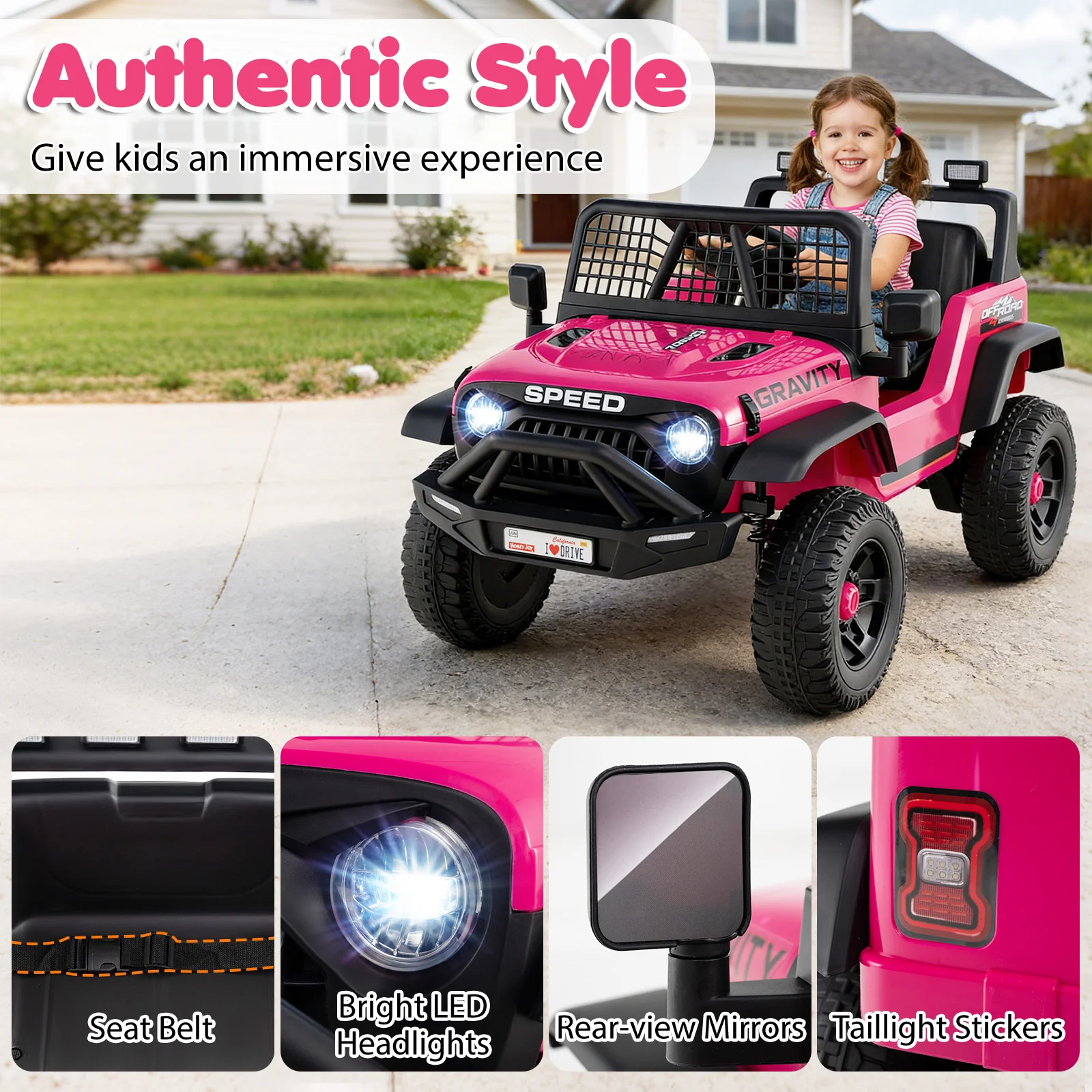 24V Ride On Car for Kids with Parent Remote Control and Music - Image 22