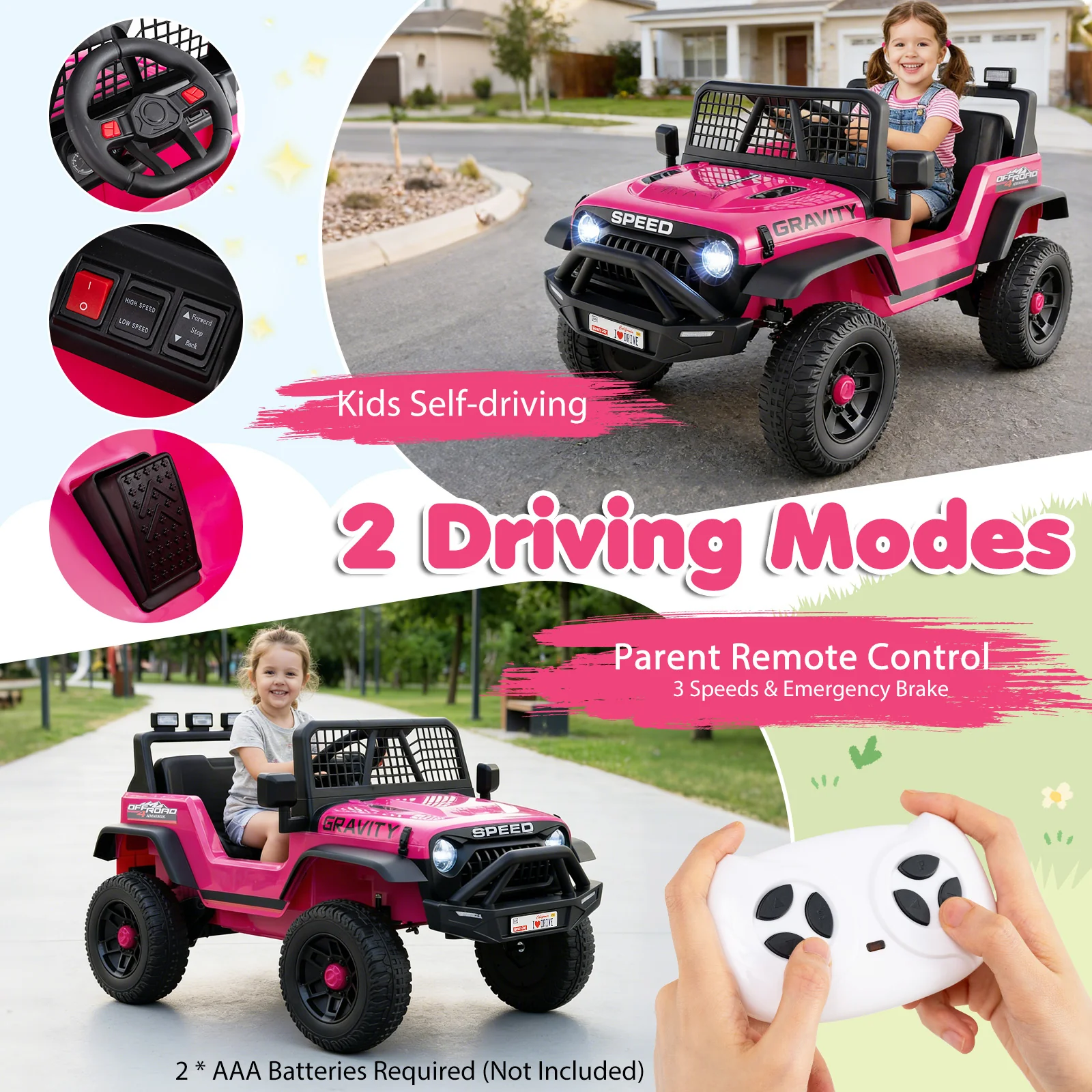 24V Ride On Car for Kids with Parent Remote Control and Music - Image 23