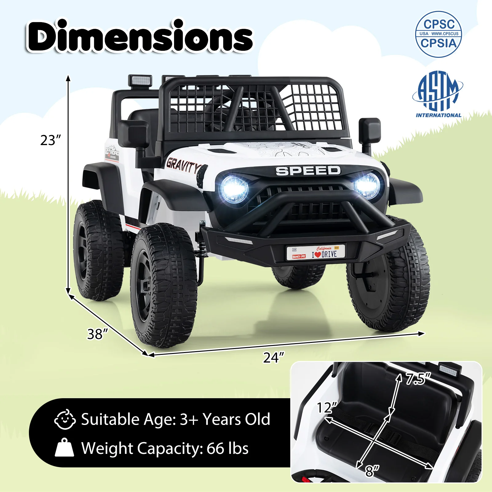 24V Ride On Car for Kids with Parent Remote Control and Music - Image 5