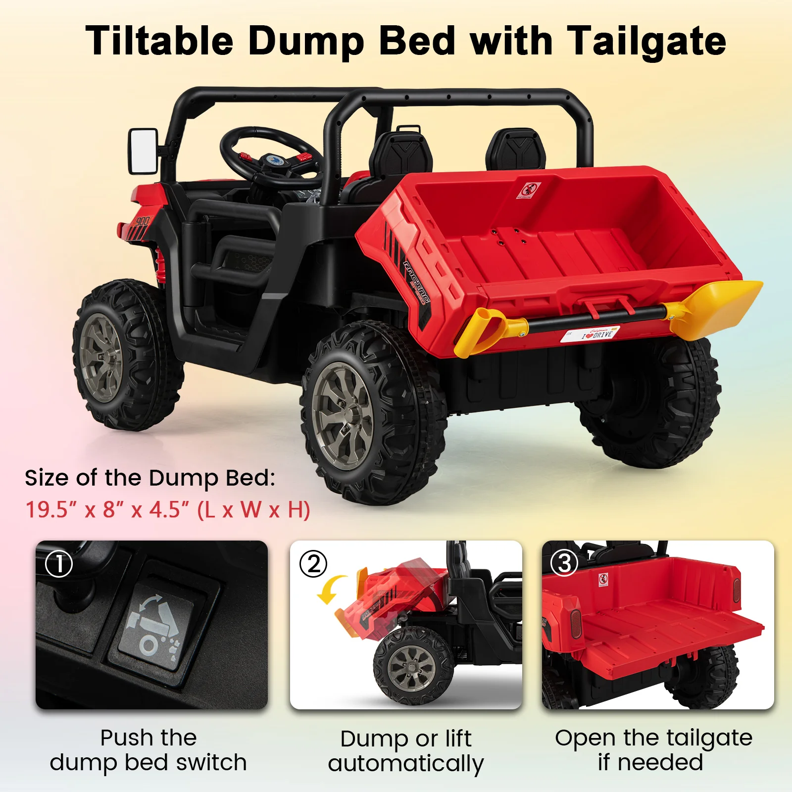 24V Ride On Kids Car with Dump Bed and Remote Control - Image 29