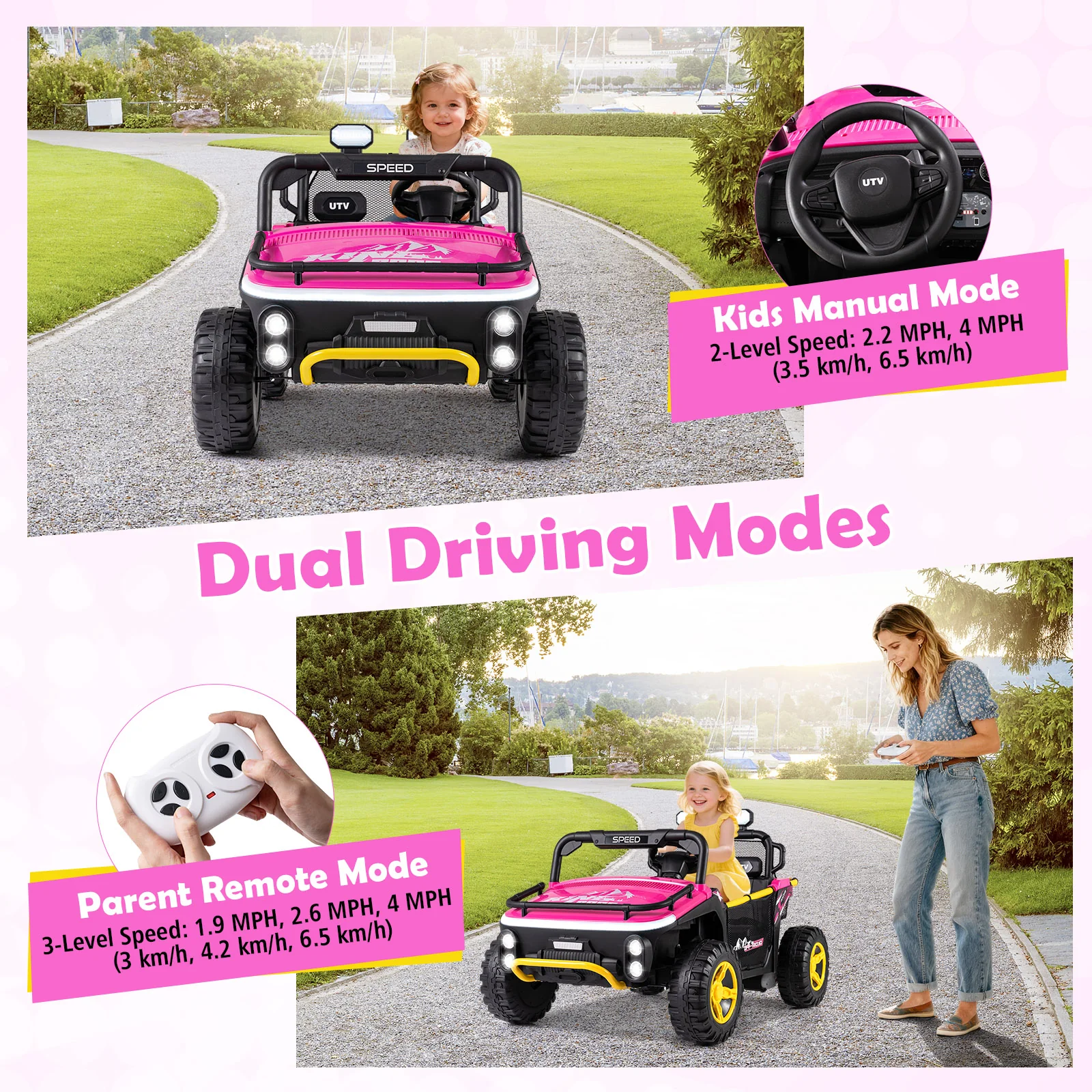 24V Ride on Toy for Kids 2 Seater Ride on Truck Car with Horn Music Story - Image 13