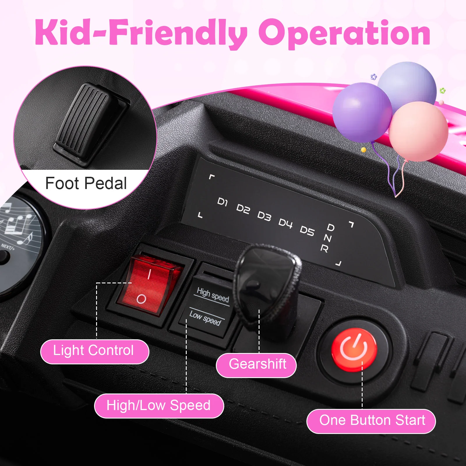24V Ride on Toy for Kids 2 Seater Ride on Truck Car with Horn Music Story - Image 15
