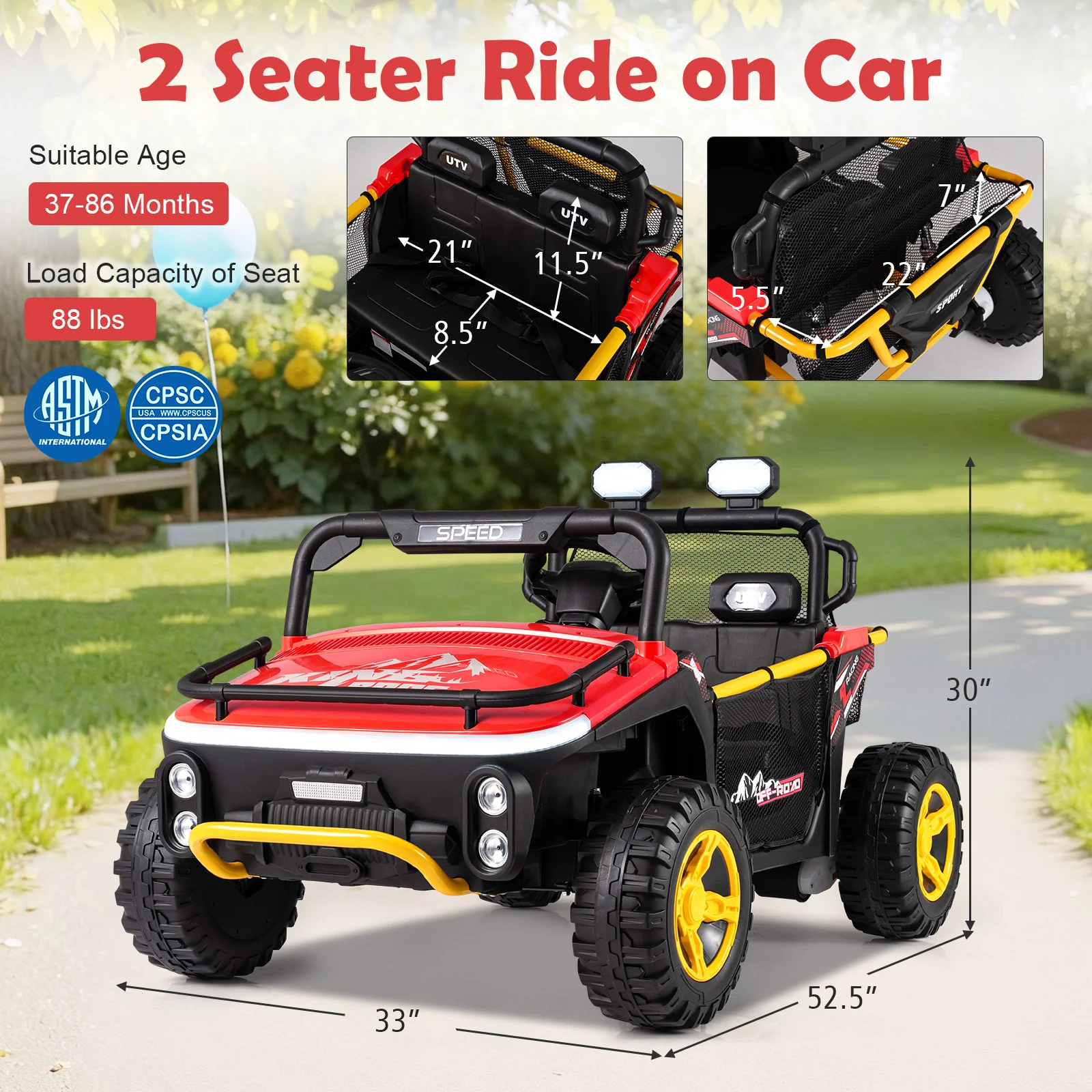 24V Ride on Toy for Kids 2 Seater Ride on Truck Car with Horn Music Story - Image 20
