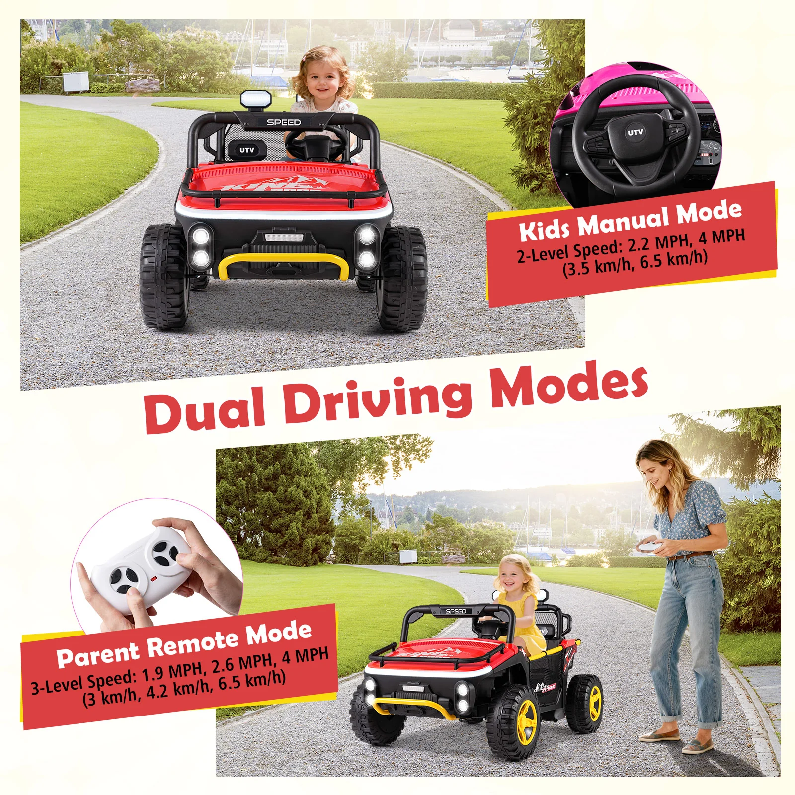 24V Ride on Toy for Kids 2 Seater Ride on Truck Car with Horn Music Story - Image 21