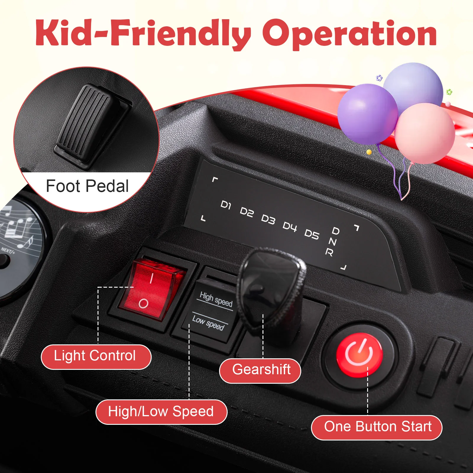 24V Ride on Toy for Kids 2 Seater Ride on Truck Car with Horn Music Story - Image 23