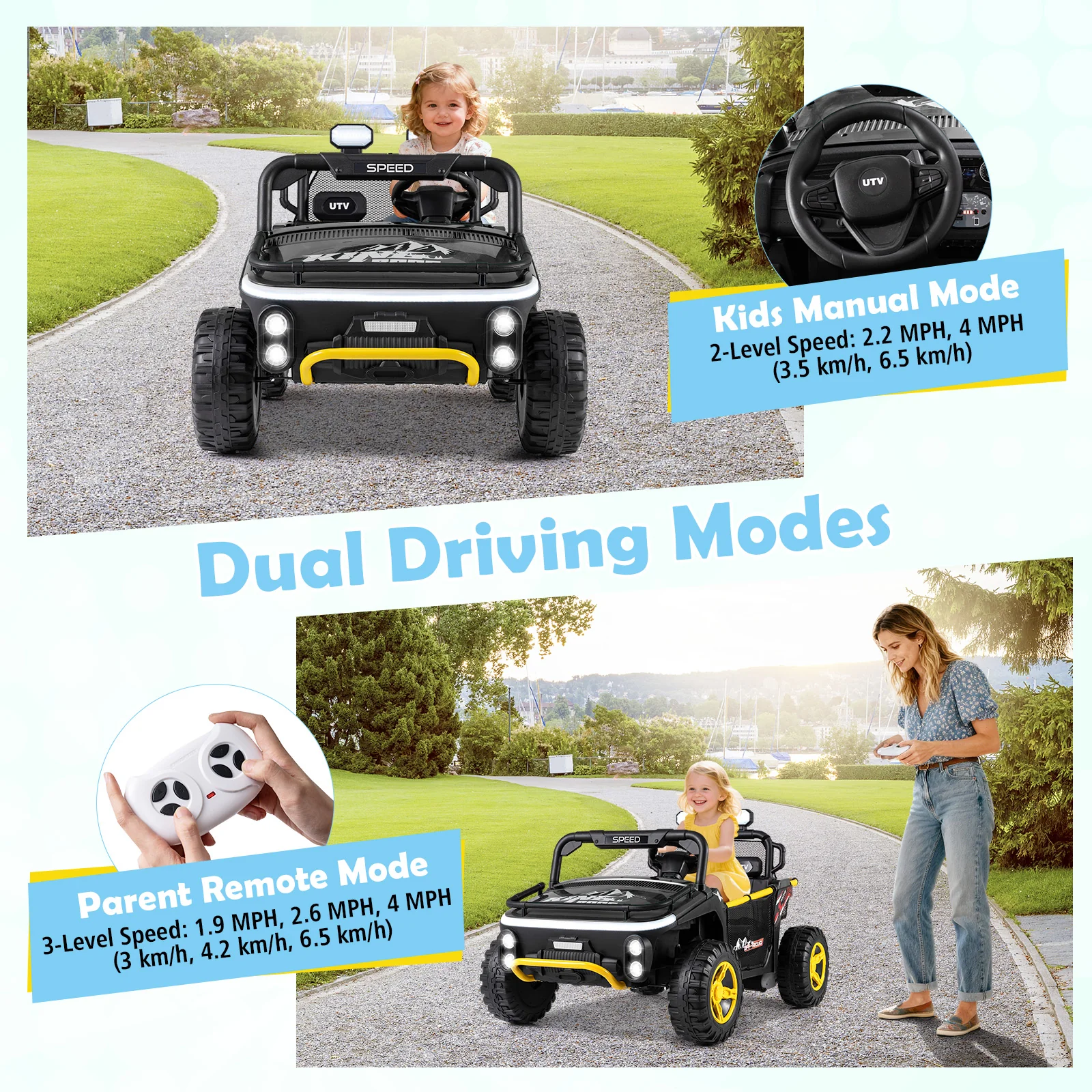 24V Ride on Toy for Kids 2 Seater Ride on Truck Car with Horn Music Story - Image 5