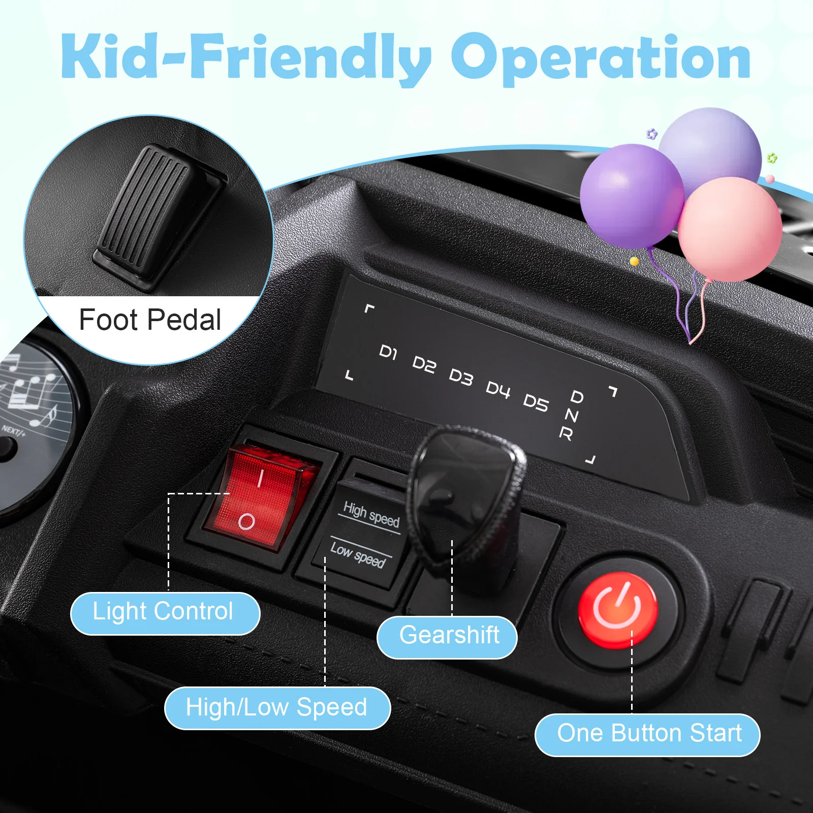 24V Ride on Toy for Kids 2 Seater Ride on Truck Car with Horn Music Story - Image 7