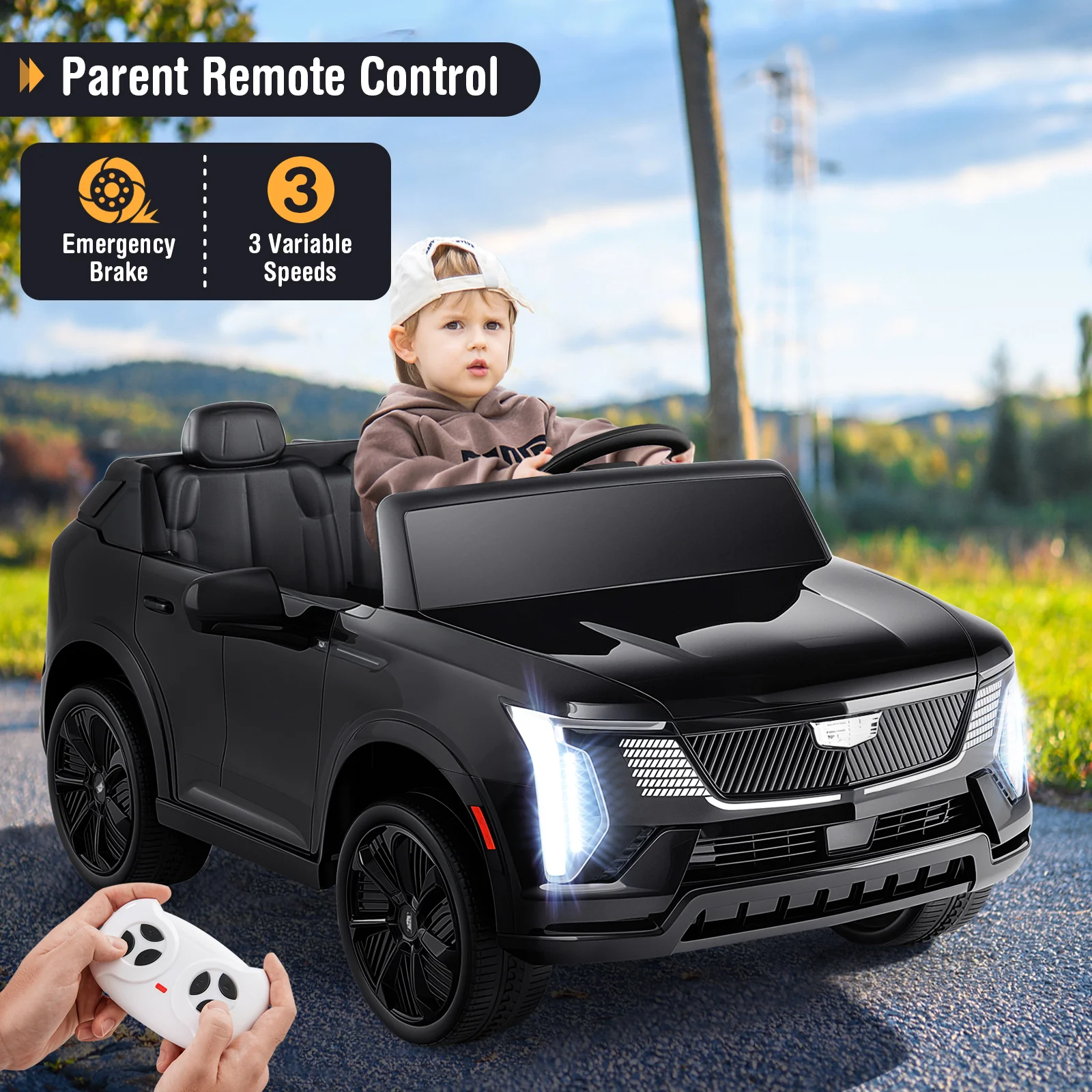 24V Ride on Truck 2-Seater Licensed Cadillac with Remote Control