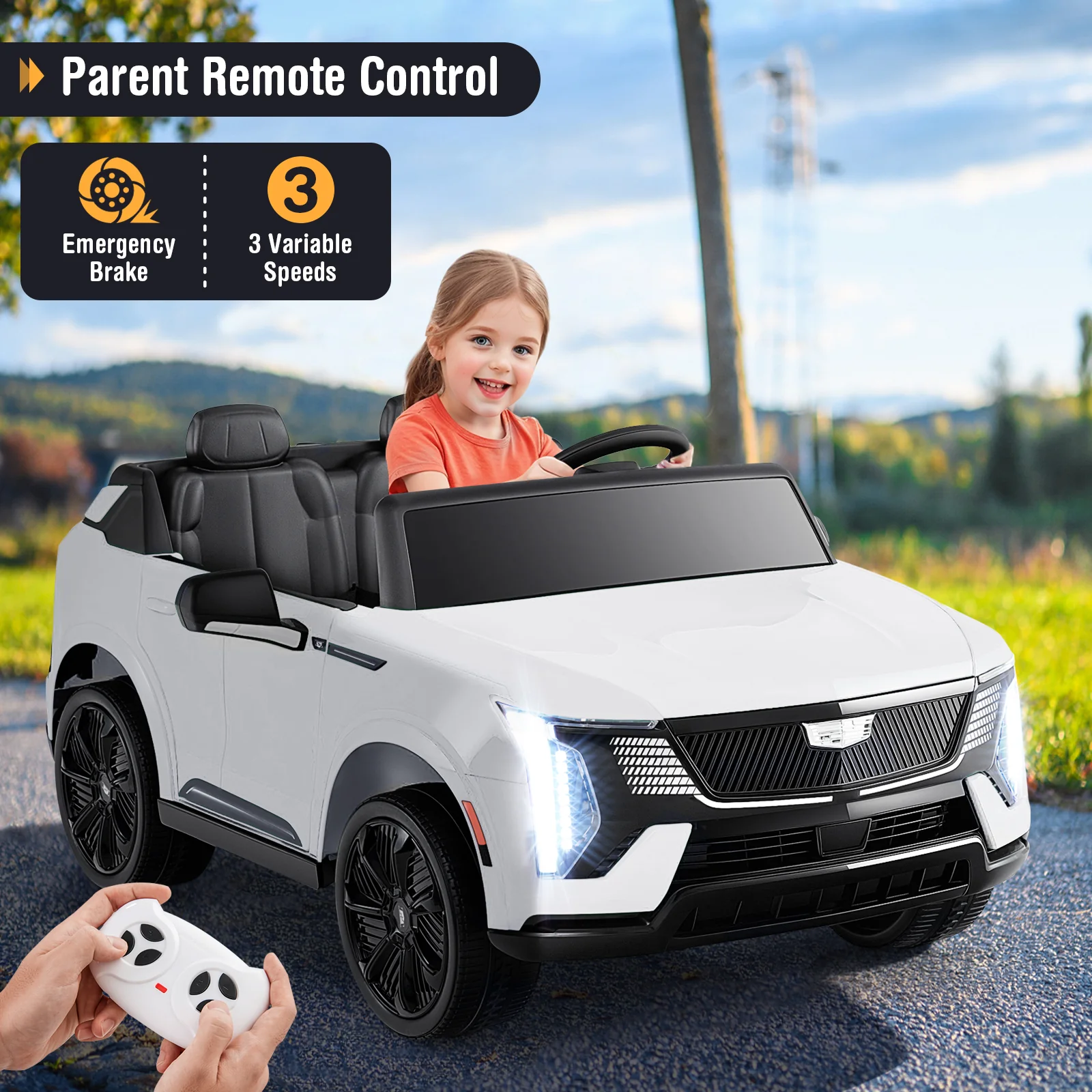 24V Ride on Truck 2-Seater Licensed Cadillac with Remote Control - Image 17