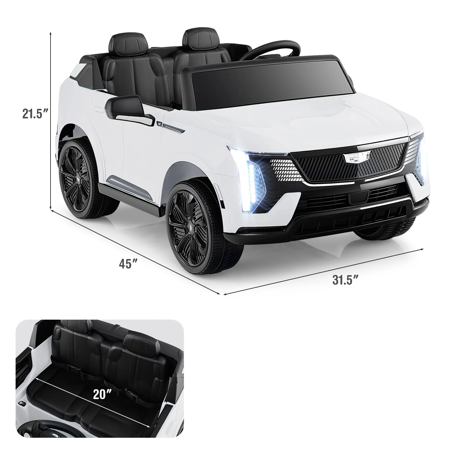 24V Ride on Truck 2-Seater Licensed Cadillac with Remote Control - Image 20