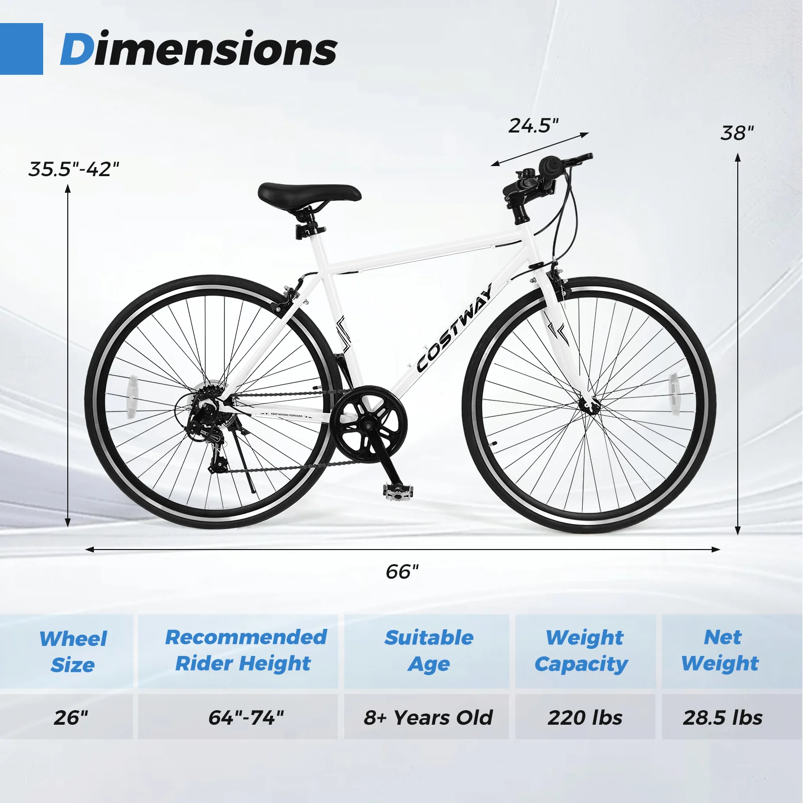26 Inch Mountain Bike Adjustable with 6-Speed and All-terrain Rubber Wheels - Image 29