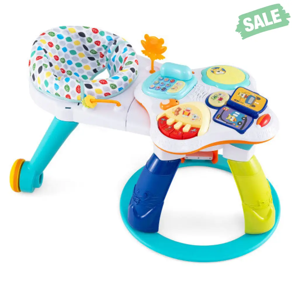 3 in 1 Baby Stationary Activity Center with Educational and Music Function Tabletop-Blue - Image 5